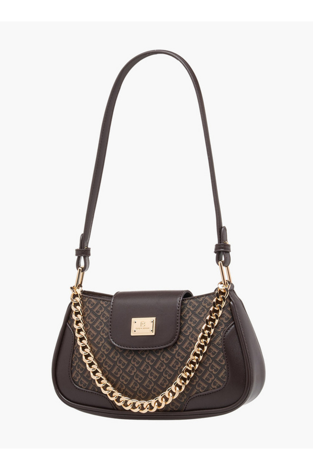 Flora Bella by Shoexpress-Monogram Print Shoulder Bag with Strap Handle and Flap Closure 3