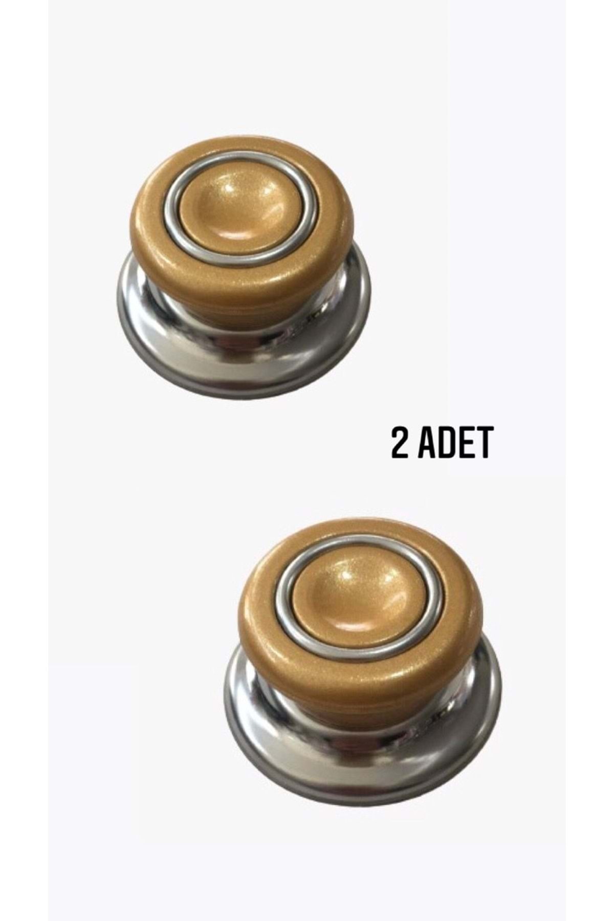 Doğuş Mutfak 2 Adet GOLD Tüm Tencere Tava Kapaklarına Uygun Bagalit Tepe Cam Tencere Kapağı Kulpu
