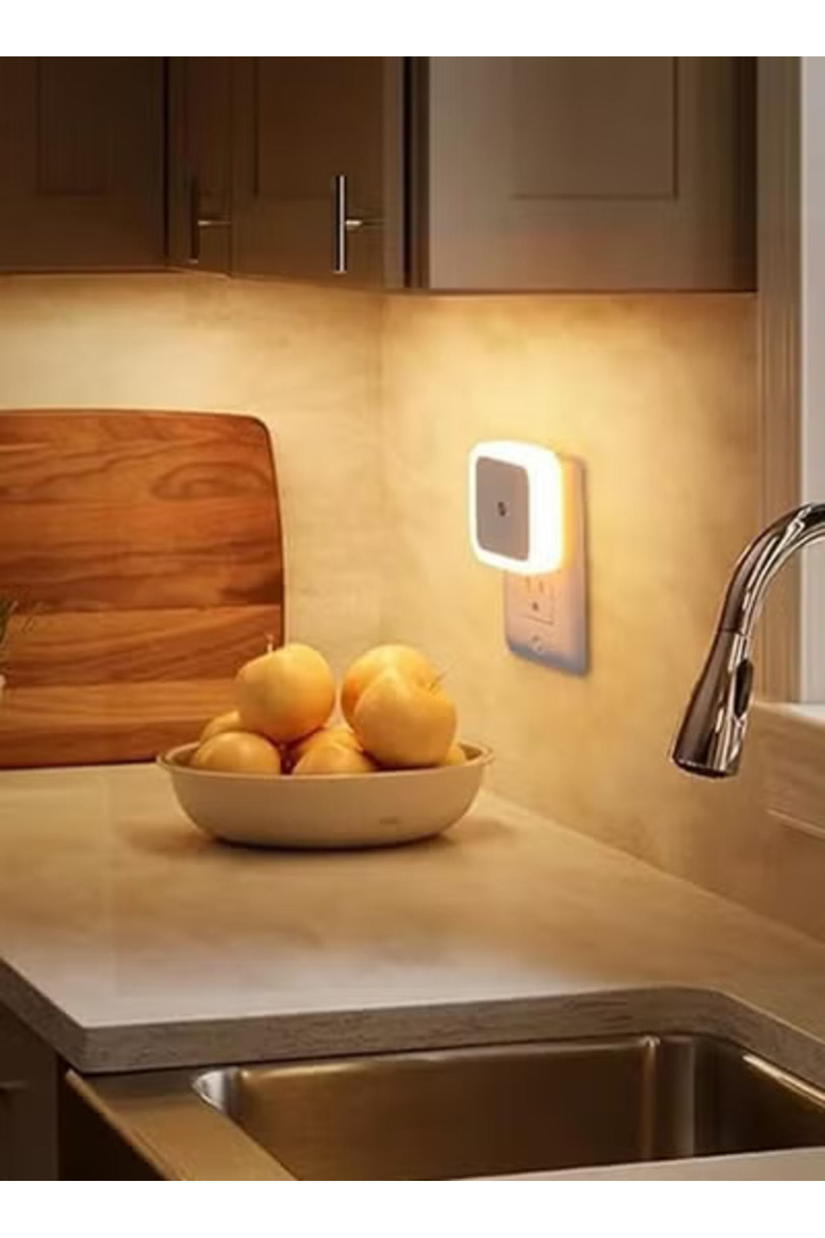 Taimi-Pack Of 2 Led Plug in Smart Night Lamp with Automatic Sensor Smart Led Night Lamp,yellow light 2