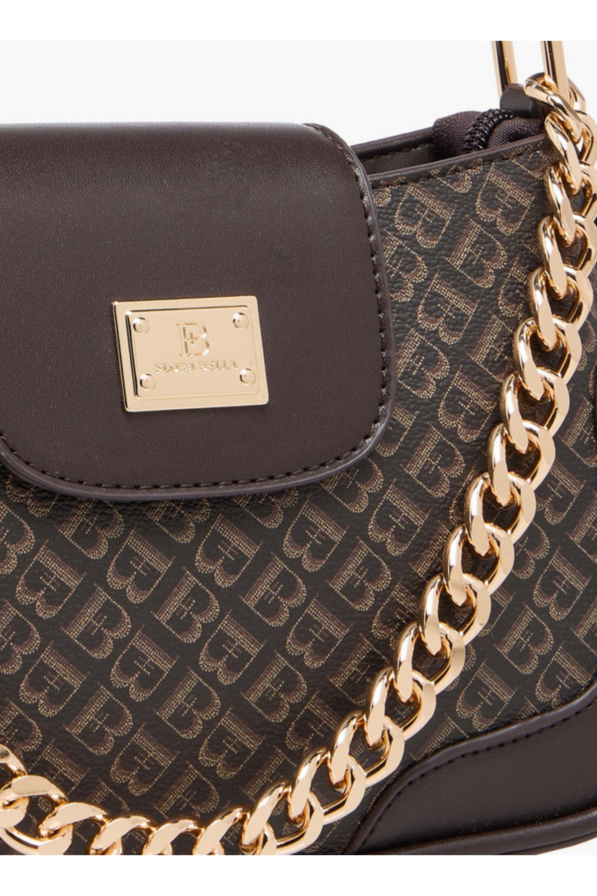 Flora Bella by Shoexpress-Monogram Print Shoulder Bag with Strap Handle and Flap Closure 5