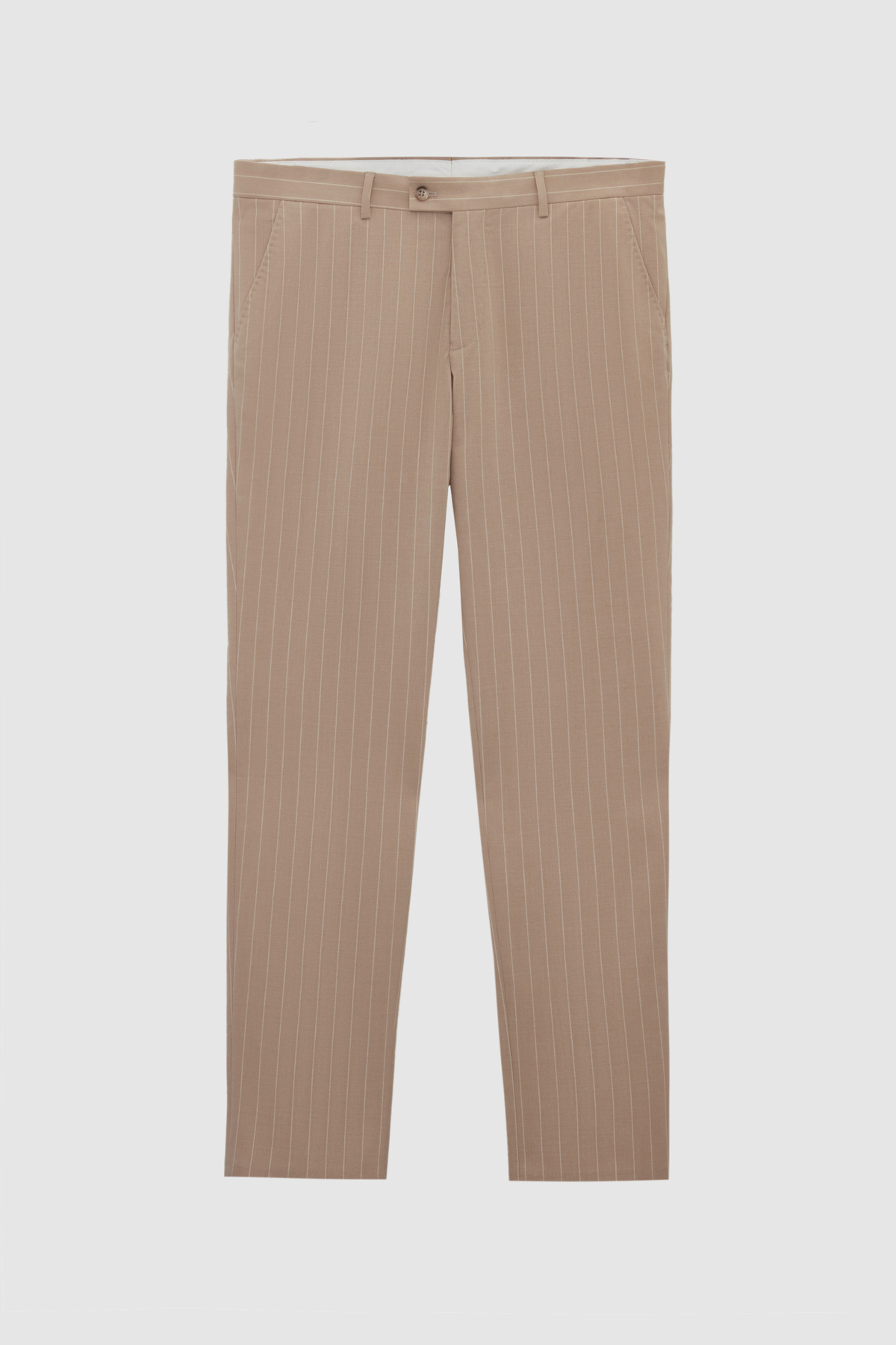 D'S Damat  Ds Damat Regular Fit Bej Çizgili Kruvaze Takim Elbise - Görsel 6