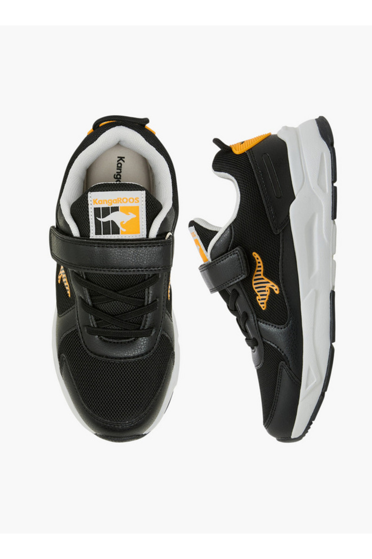 Kangaroos-Boys' Panelled Sneakers with Hook and Loop Closure - RAVE 1 1