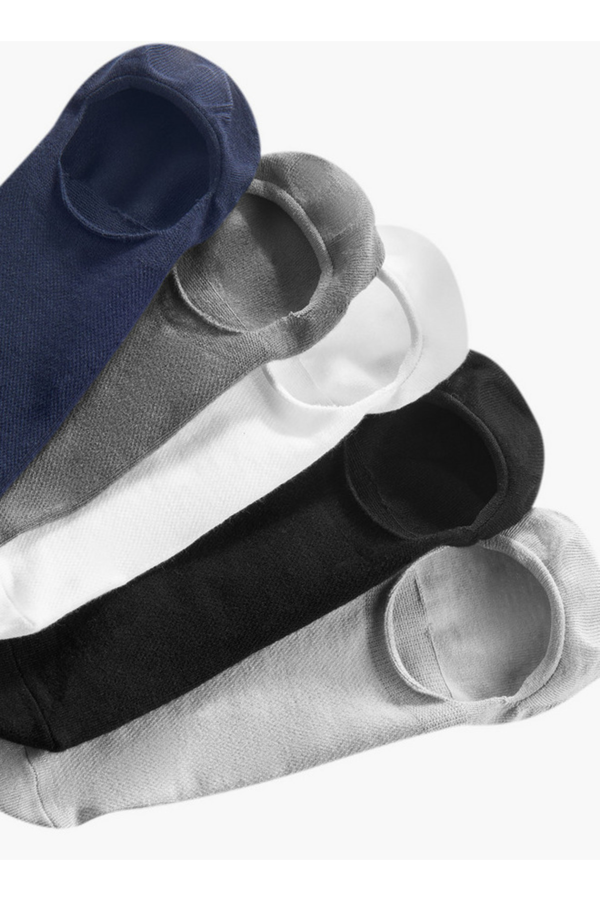 GLOO-Textured Non Terry No Show Socks - Set of 5 4