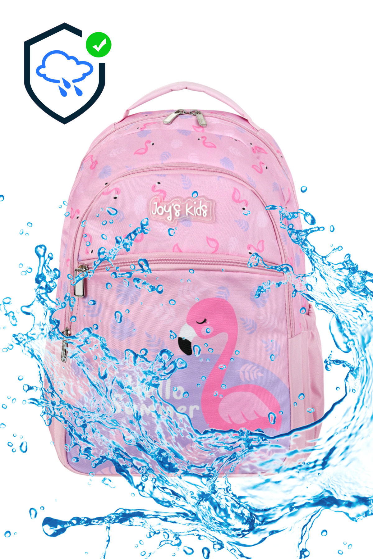 Bliss-Licensed Flamingo Patterned Elementary School Bag, Lunchbox and Pencil Case Set of 3 8
