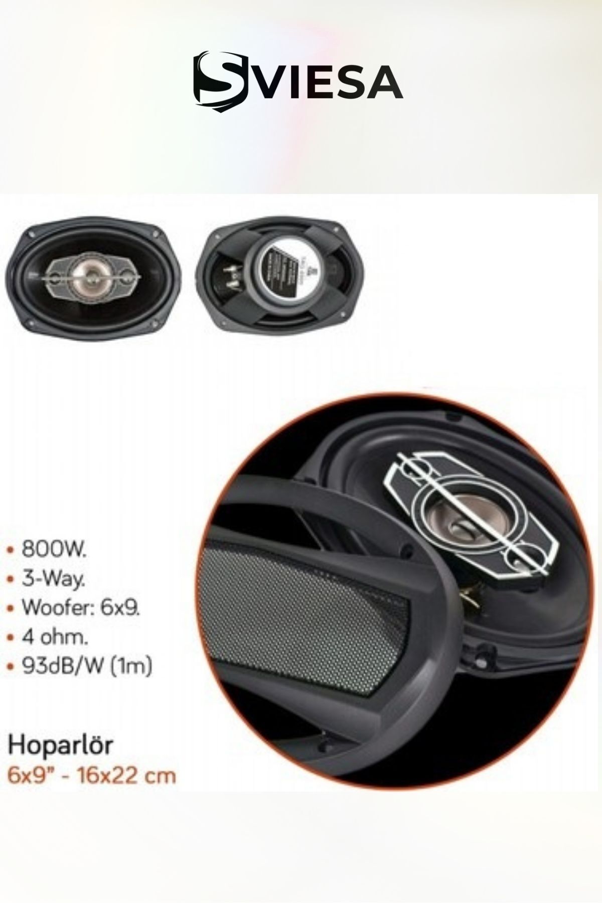 Sviesa Hoparlör Oval 16x22 cm - 6x9 inç 800W - Fiyatı, Yorumları