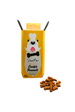 PAWMAX Fıstık Ezmeli %100 Doğal Köpek Ödül Maması Cookie Peanuts 80 Gr
