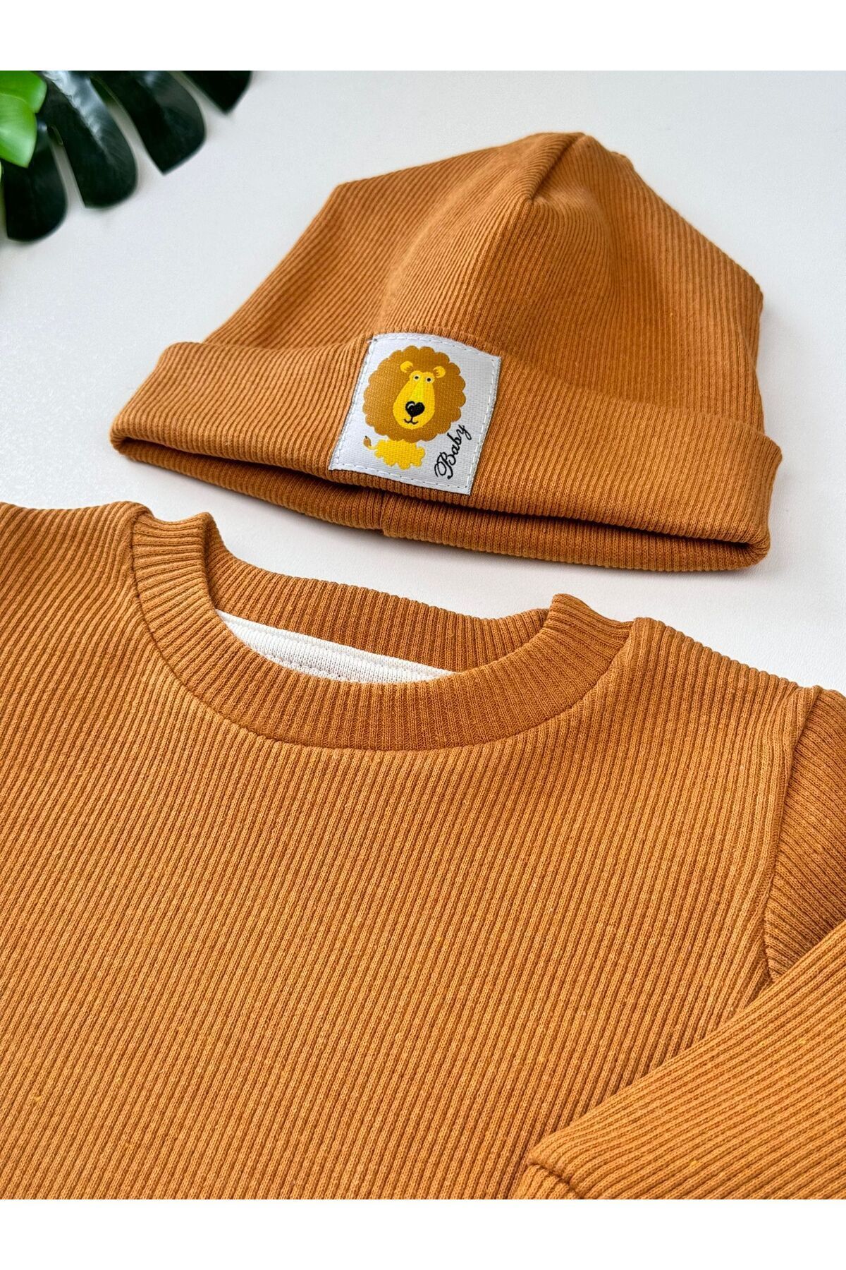 EFU BABY 3'lü Kaşkorse Bereli Pamuklu Unisex Bebek Çocuk Takım fotoğrafı 7 (önizleme)