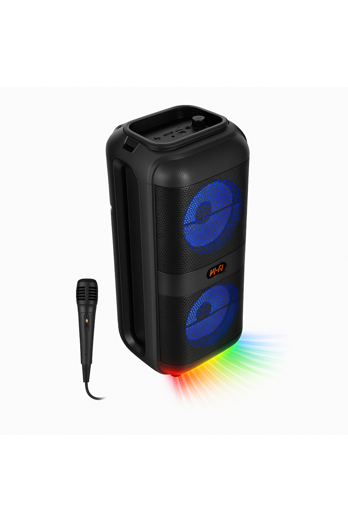 barste-Portable Bluetooth speaker, built-in battery, 2x10W, lights, 2 speakers 3