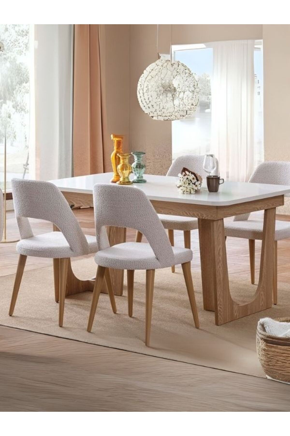 Gazzini Furniture Norveç Natural İskandinav Ahşap Sandalye