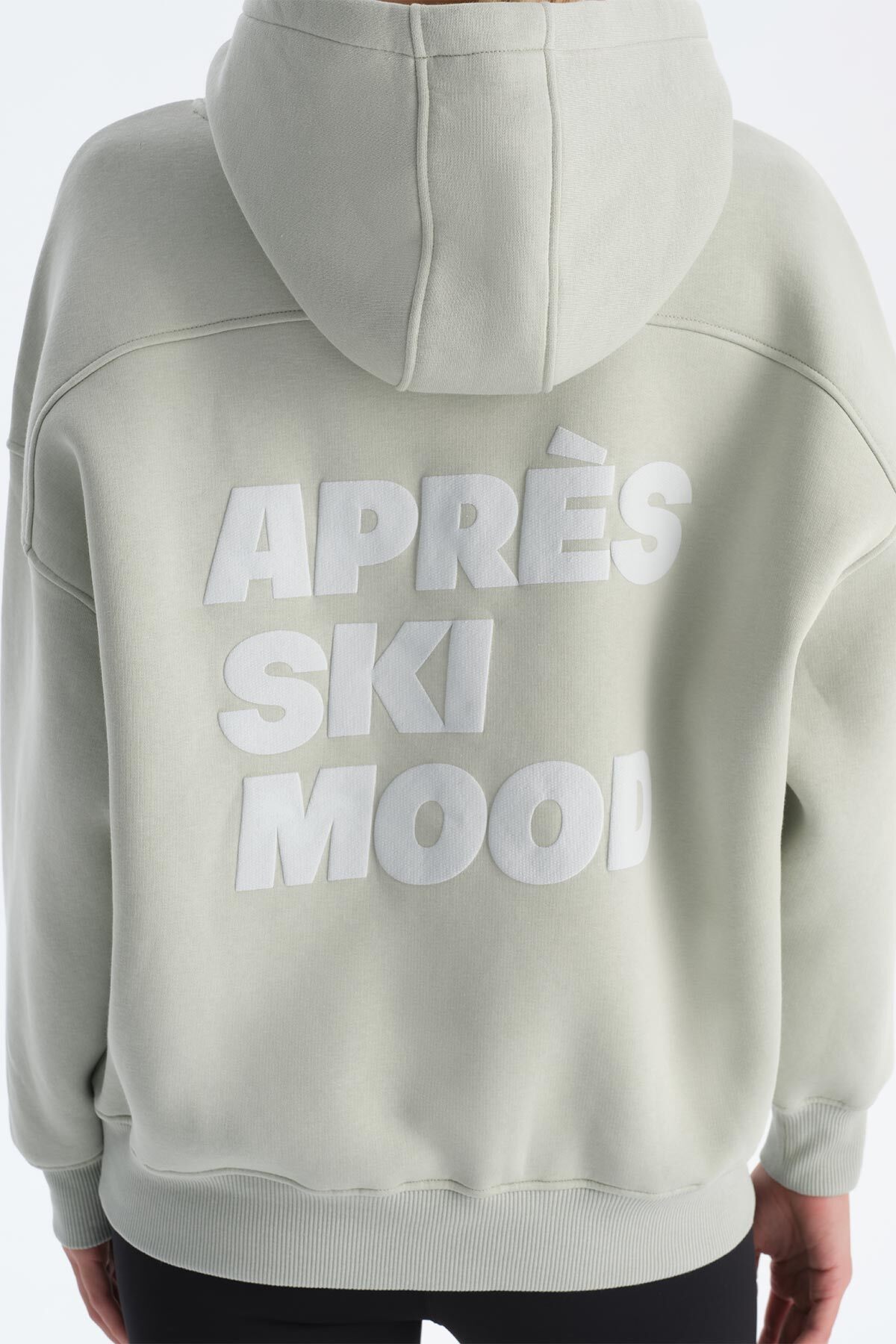 Dagi Mint Yeşili Kadın Sırt Baskılı Kapişonlu Sweatshırt görsel 7