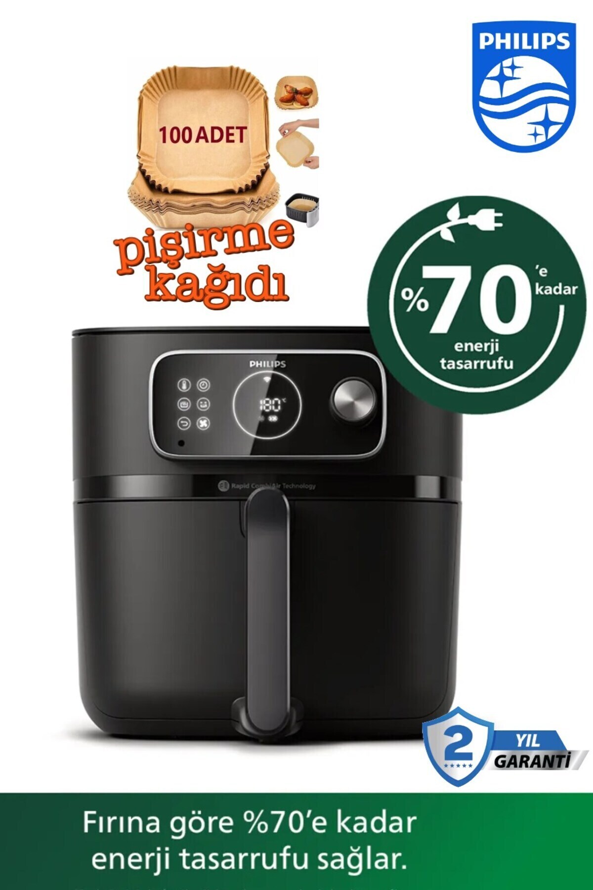 Philips 22'si 1 arada pişirme fonksiyonlu Combi Xxl Connected 7000 Serisi Airfryer-Fritöz
