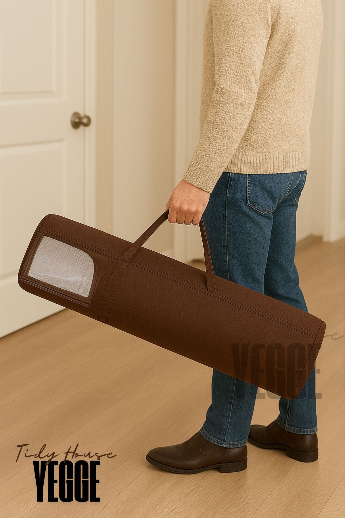 Quality Carpet Rug - 140cm Runner Rug with Window, Carrying Handle, Thick Fabric Carpet Rug Cover