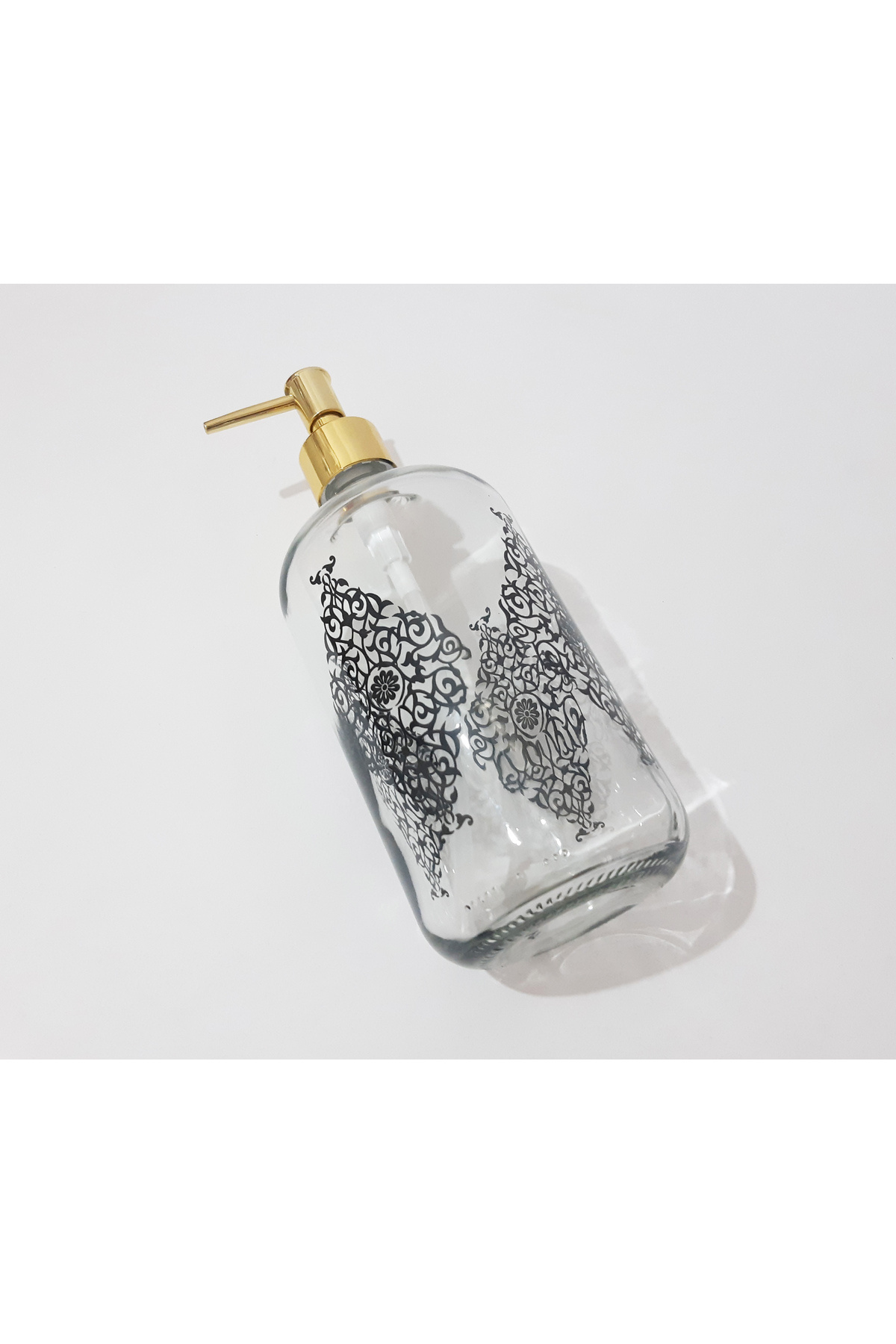 renkli çiçekler-800 ml Glass Liquid Soap Dispenser Patterned Large Size Soap Dispenser 6