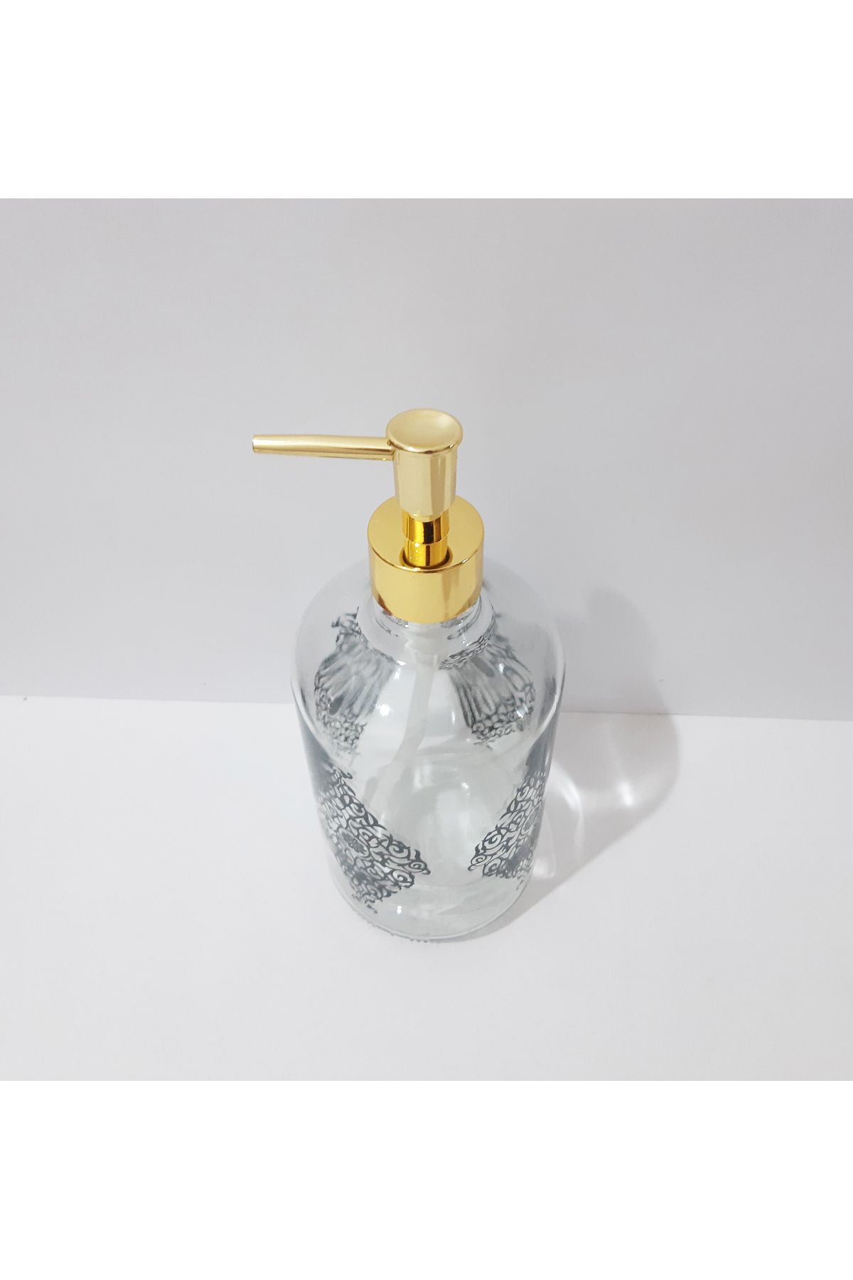 renkli çiçekler-800 ml Glass Liquid Soap Dispenser Patterned Large Size Soap Dispenser 4