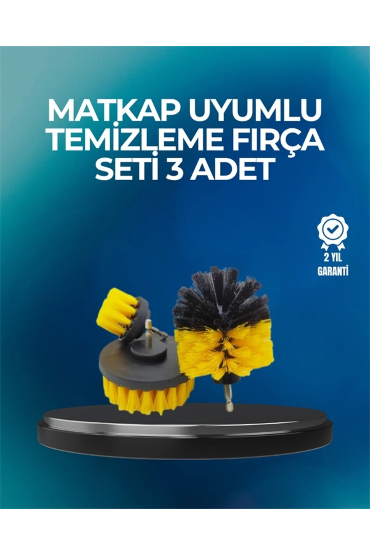 Glowify Store Derinlemesine Temizlik İçin Dayanıklı Kıllı Matkap Fırçası Başlığı