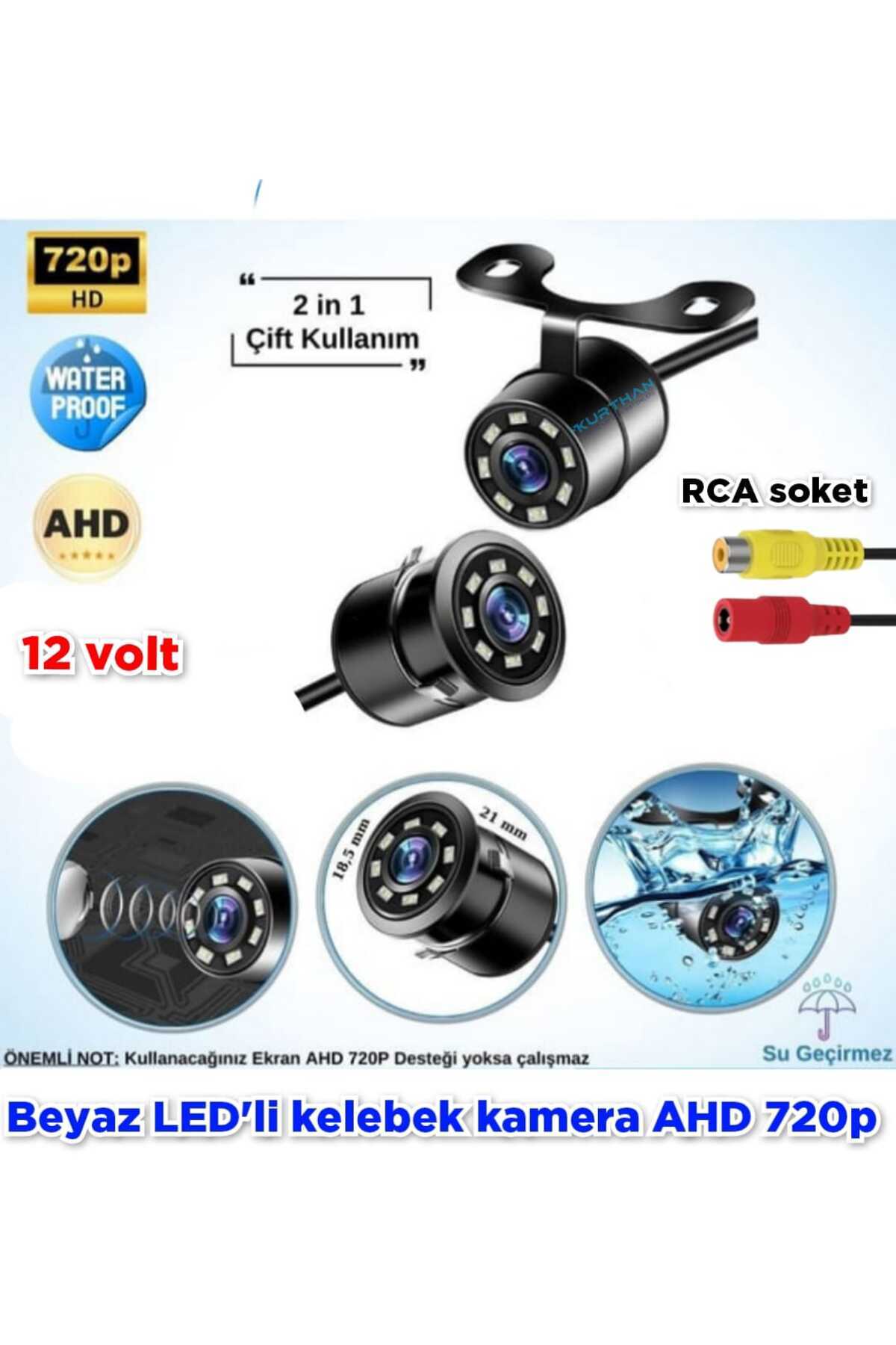 Twogo AHD 720P RCA SOKET BEYAZ LEDLİ KELEBEK KAMERA LEDLERİ SÖNMEZ SÜREKLİ YANAR 12 VOLT