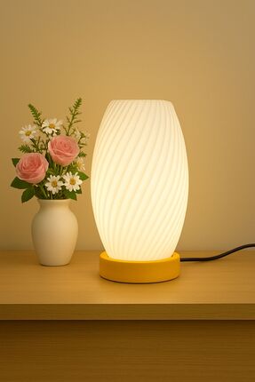 Generic Modern Çizgili Masa Lambası – Dekoratif LED Gece Lambası & Abajur