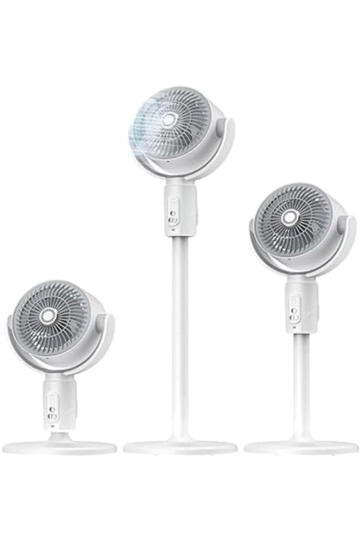 Generic-Rechargeable Fan with 90°+360° Rotation: Adjustable 3-Height Floor Fan with 5-Speed Quiet Air Circ 1