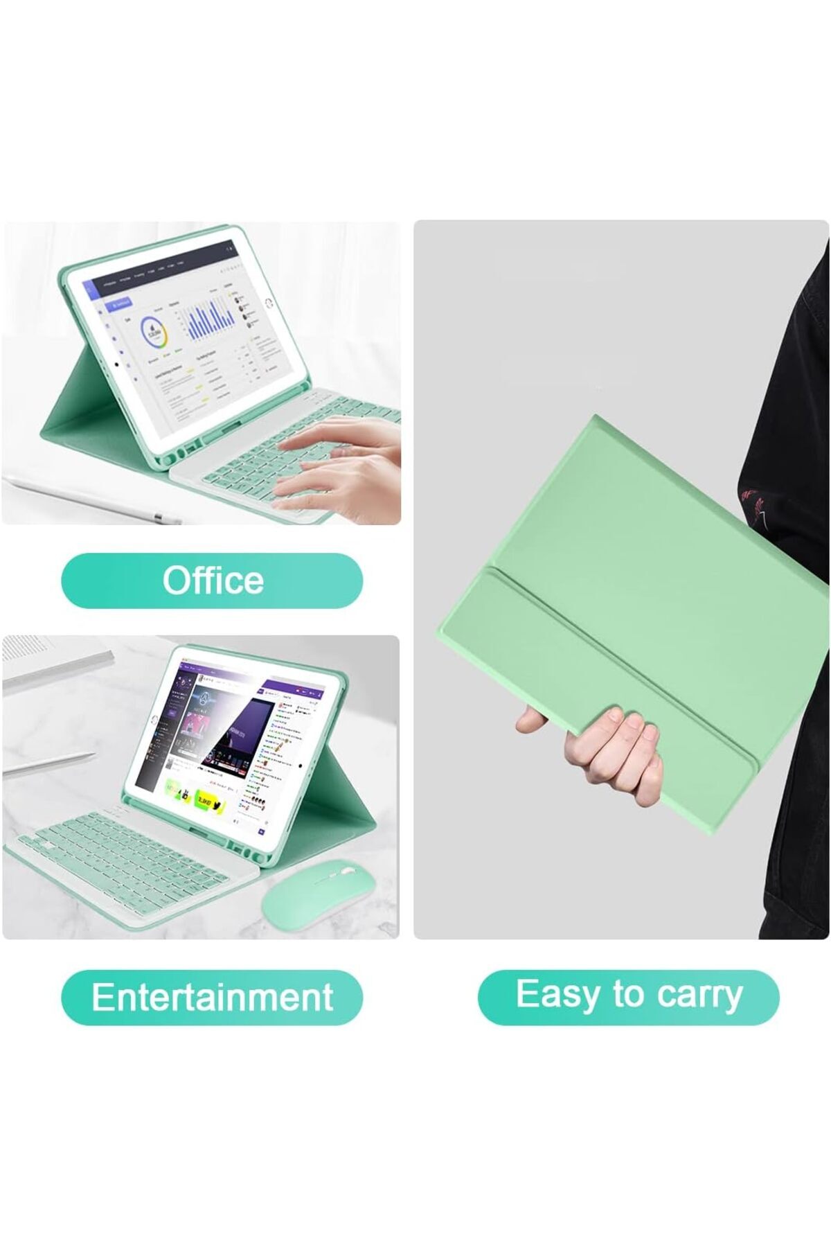SIGLOO-Wireless Bluetooth keyboard and mouse case for OnePlus Pad 11.6 inch tablet, Sigloo, Black 2