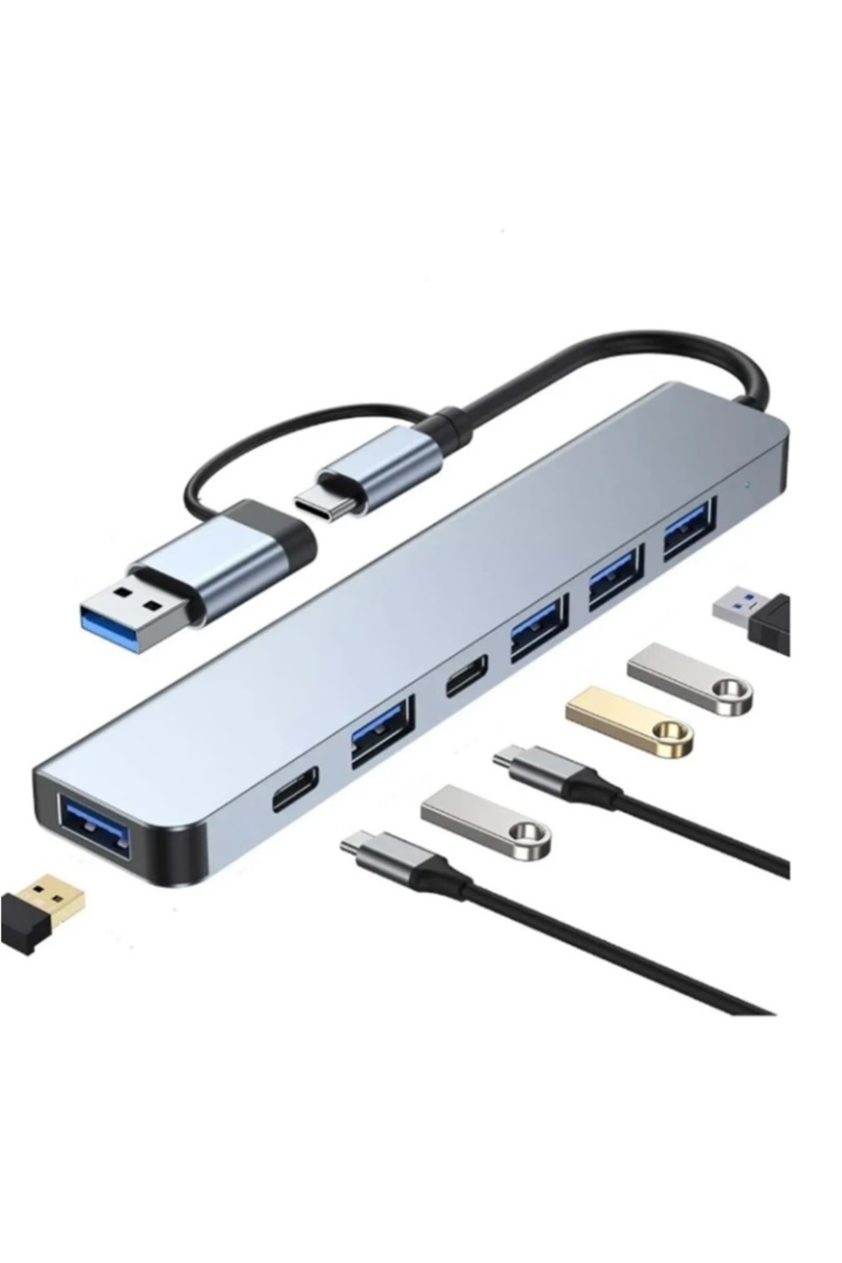 plentiful Usb Hub 7 in 1 5 mbps USB/Type-c To USB A, USB C, USB 2.0/3.0 Çevirici Adaptör Çok Portlu