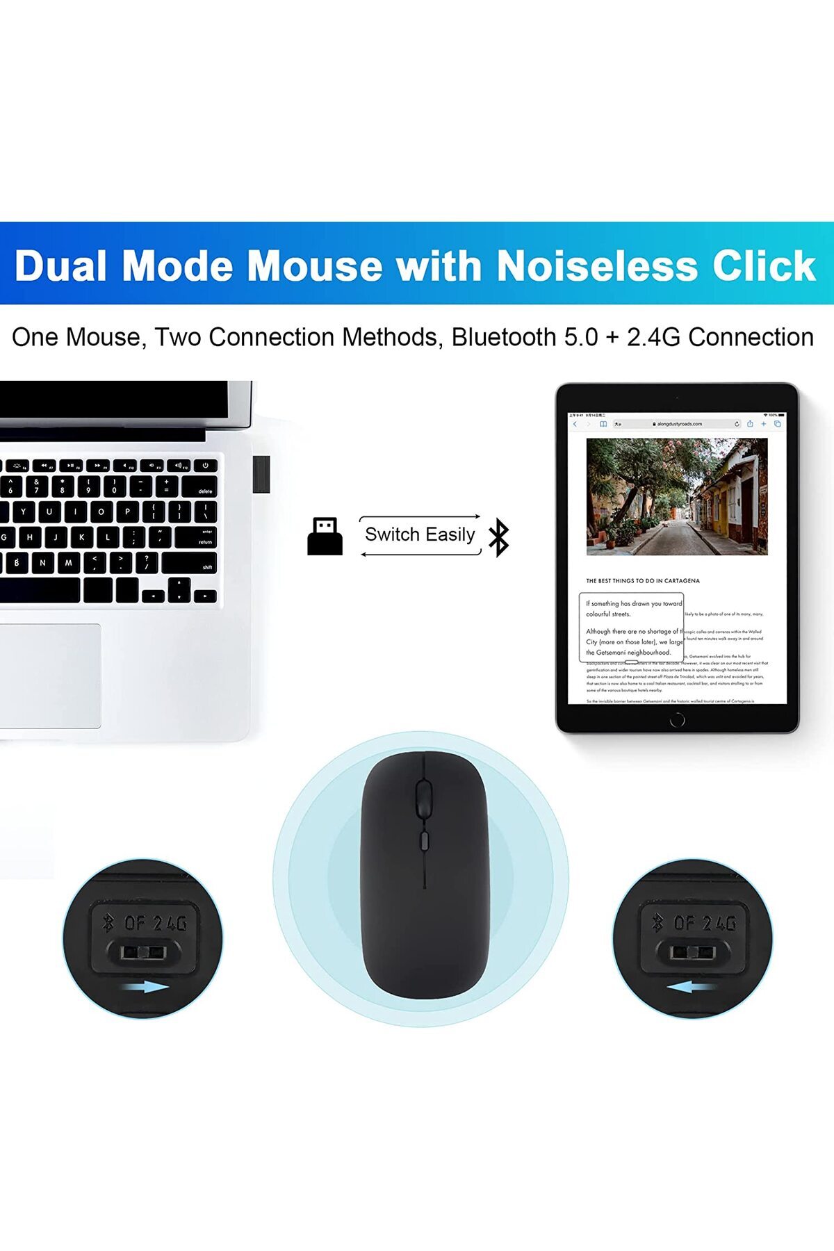 SIGLOO-Wireless Bluetooth keyboard and mouse case for Huawei MatePad 11 11 inches blue 6