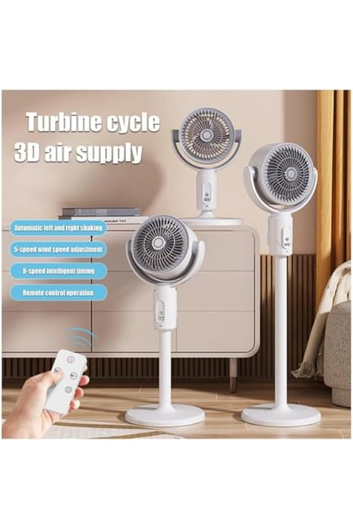 Hope-Silent Tower Fan With Remote Control Powerful Fan 360 Circulation Quiet And Powerful Floor F 8