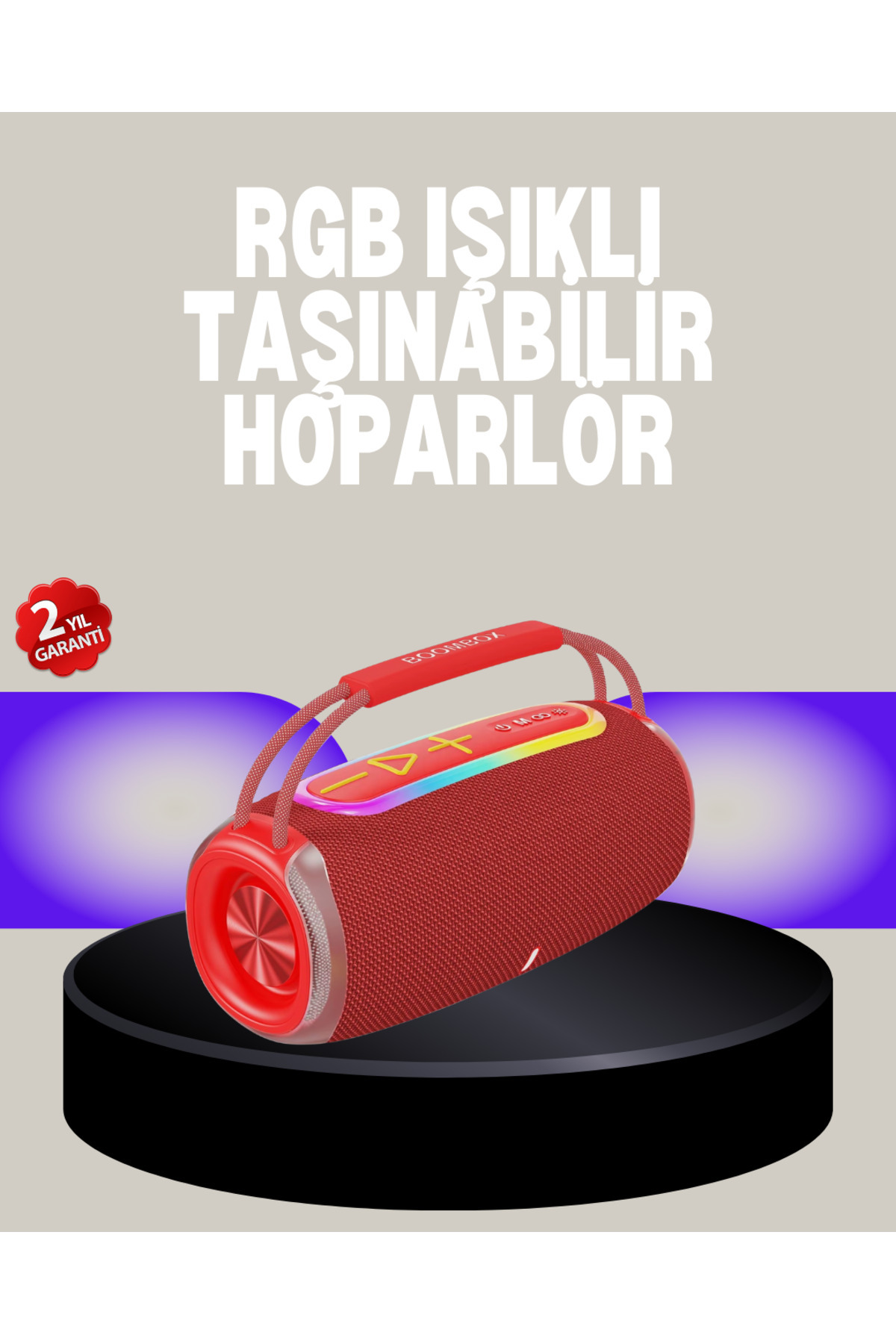 Evyora 20W Kablosuz Bluetooth Hoparlör Rgb Işık Efektli Usb/Sd/Aux Destekli