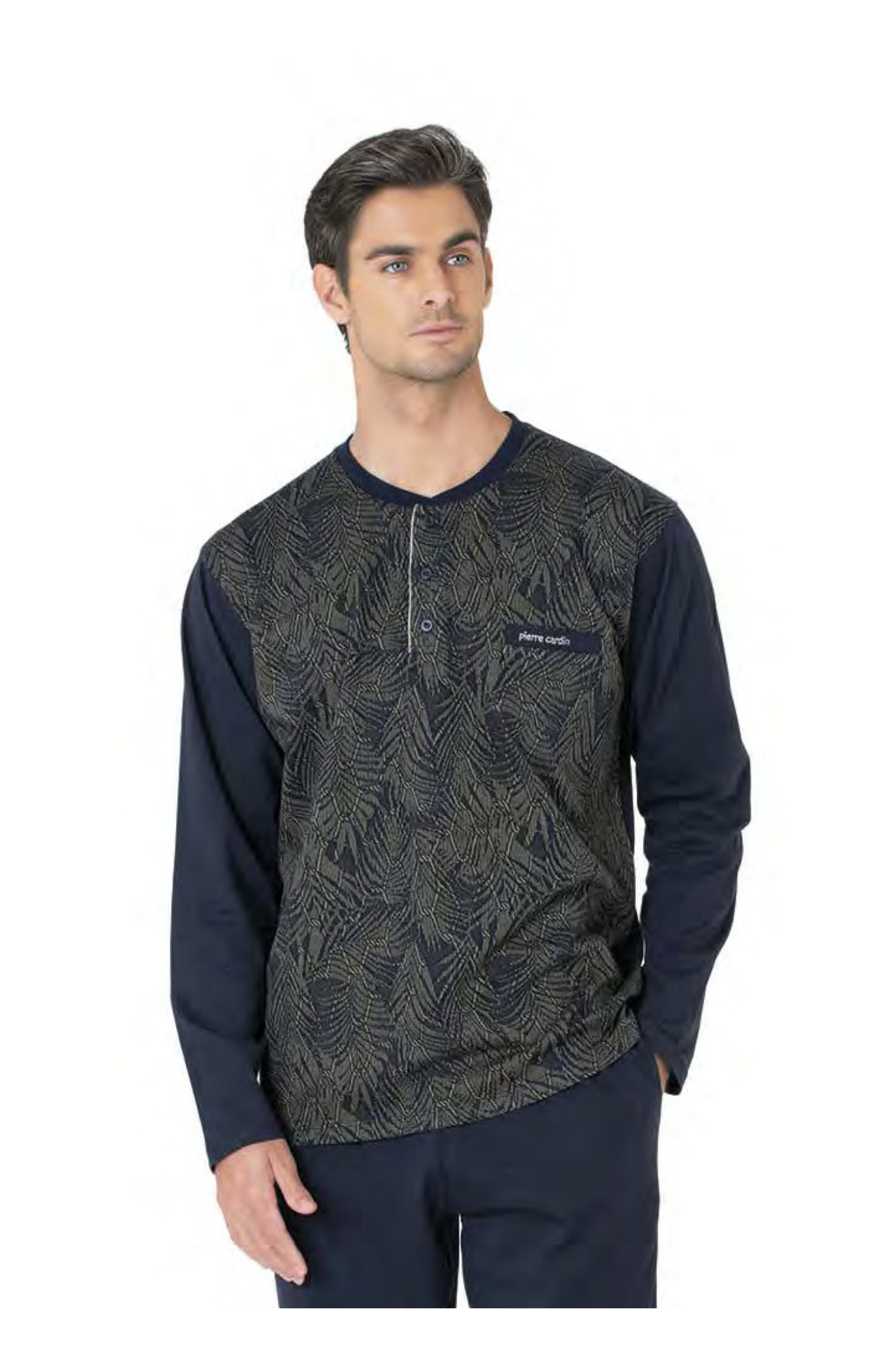 ست پیژامه مردانه راسته فاق نرمال آستین کوتاه | پیر کاردین Pierre Cardin VR.PC.e61.k11 Y01 - تصویر 3