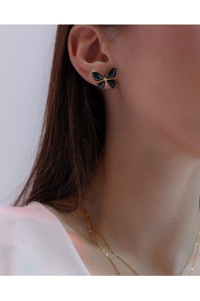 Love Good Pembe Kelebek Küpe - Paslanmaz Çelik