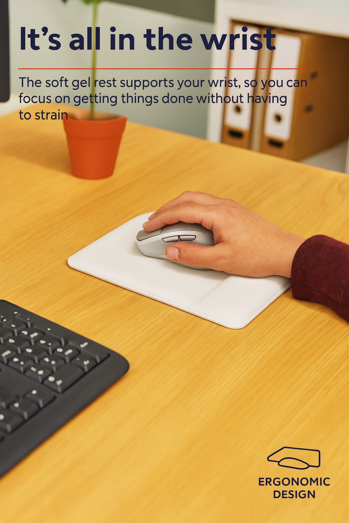 Boldy-1000's Wrist Supported Mousepad - Non-Slip Mouse Pad - Rectangular Mouse Pad 2