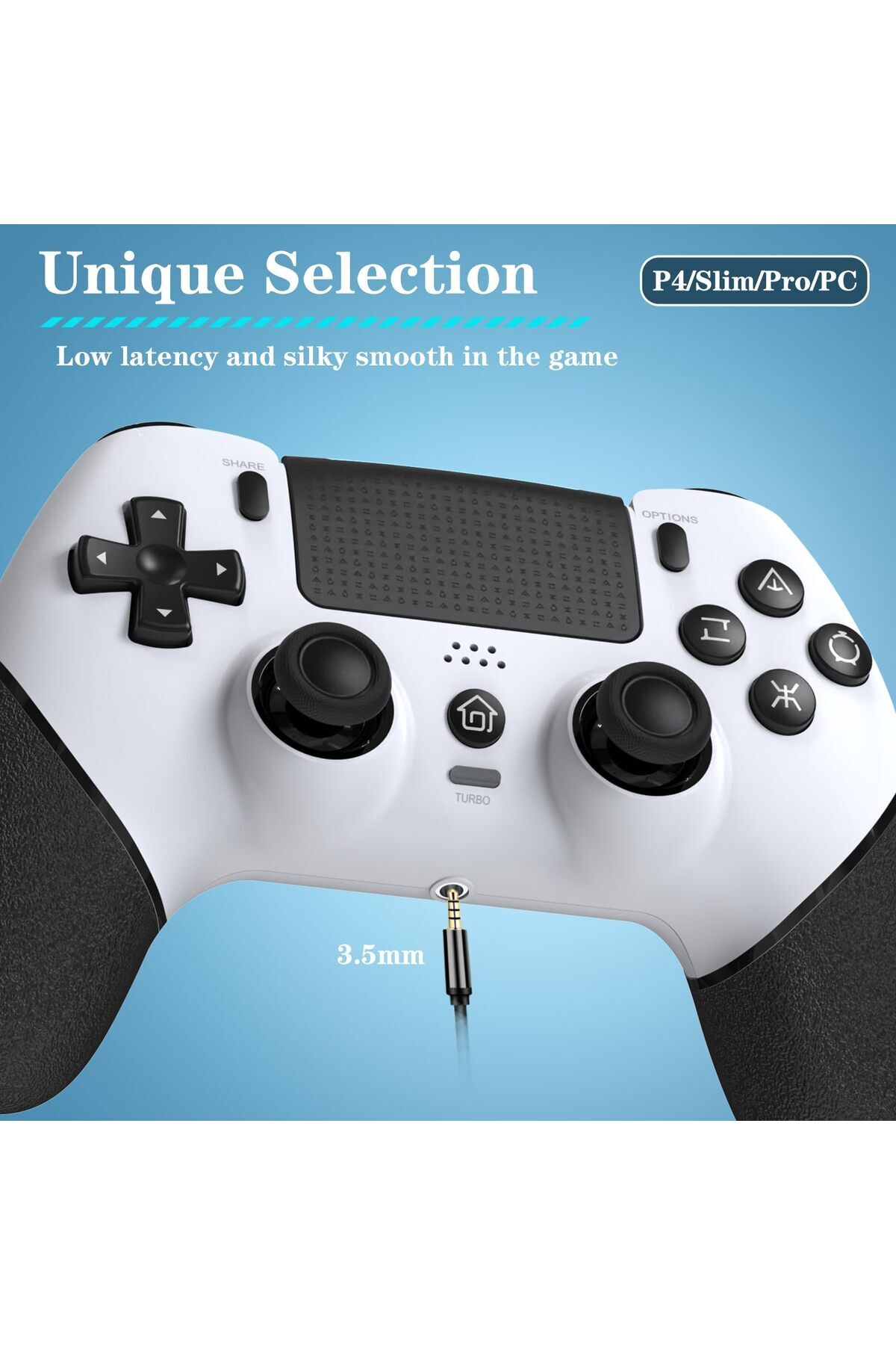 erorex-وحدة تحكم لاسلكية لجهاز PS4 Pro Slim مزودة بعصا تحكم مدمجة ومكبرات صوت دقيقة وعصا تحكم Turbo Advanced 6