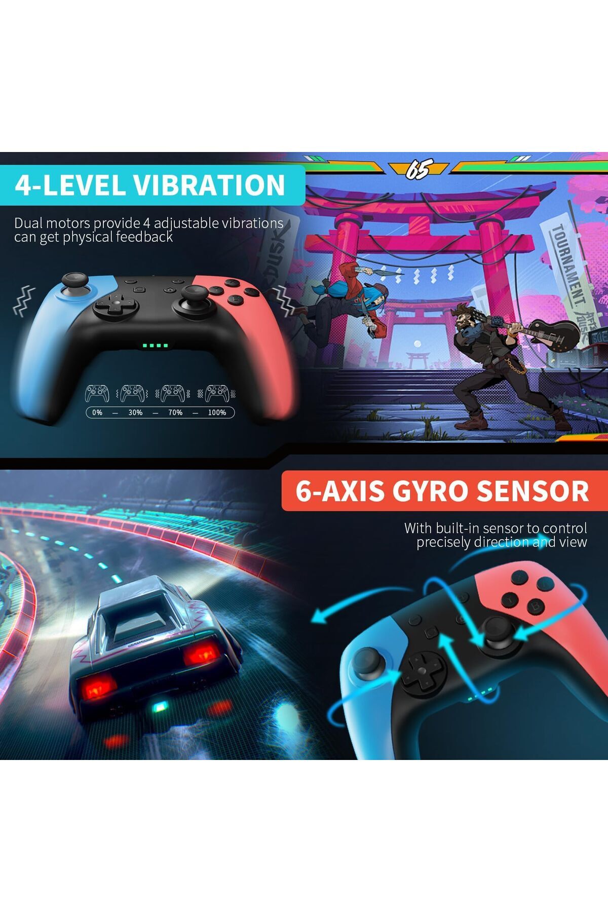 erorex-وحدة تحكم لاسلكية Switch/Lite/Oled بوظيفة الاستيقاظ بزر واحد، وحدة تحكم Switch Pro مزدوجة 4