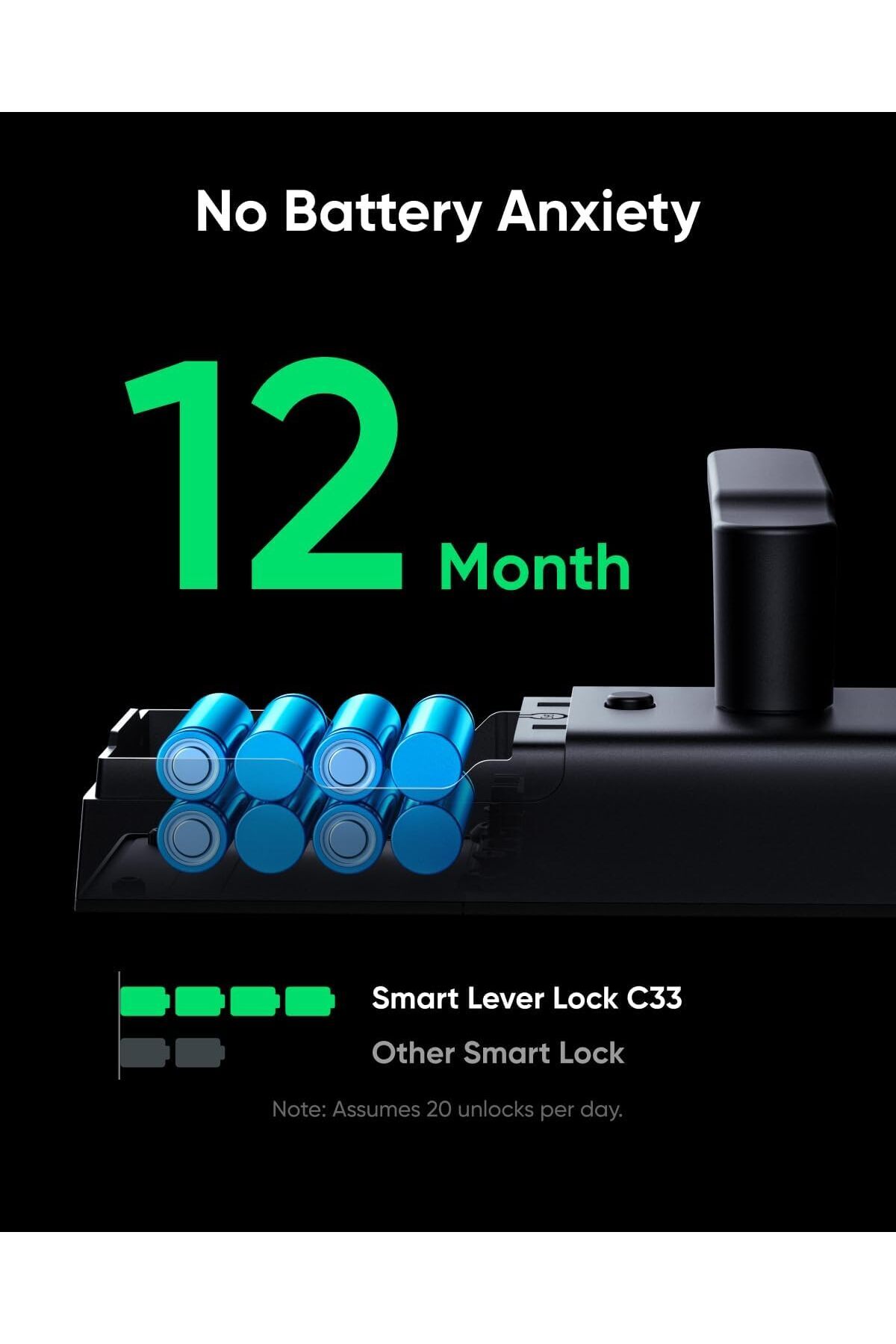 Eufy Security-eufy Smart Lever Lock C33, Keyless Fingerprint Door Lock with Lever, Integrated Wi-Fi, Remote Contro 5