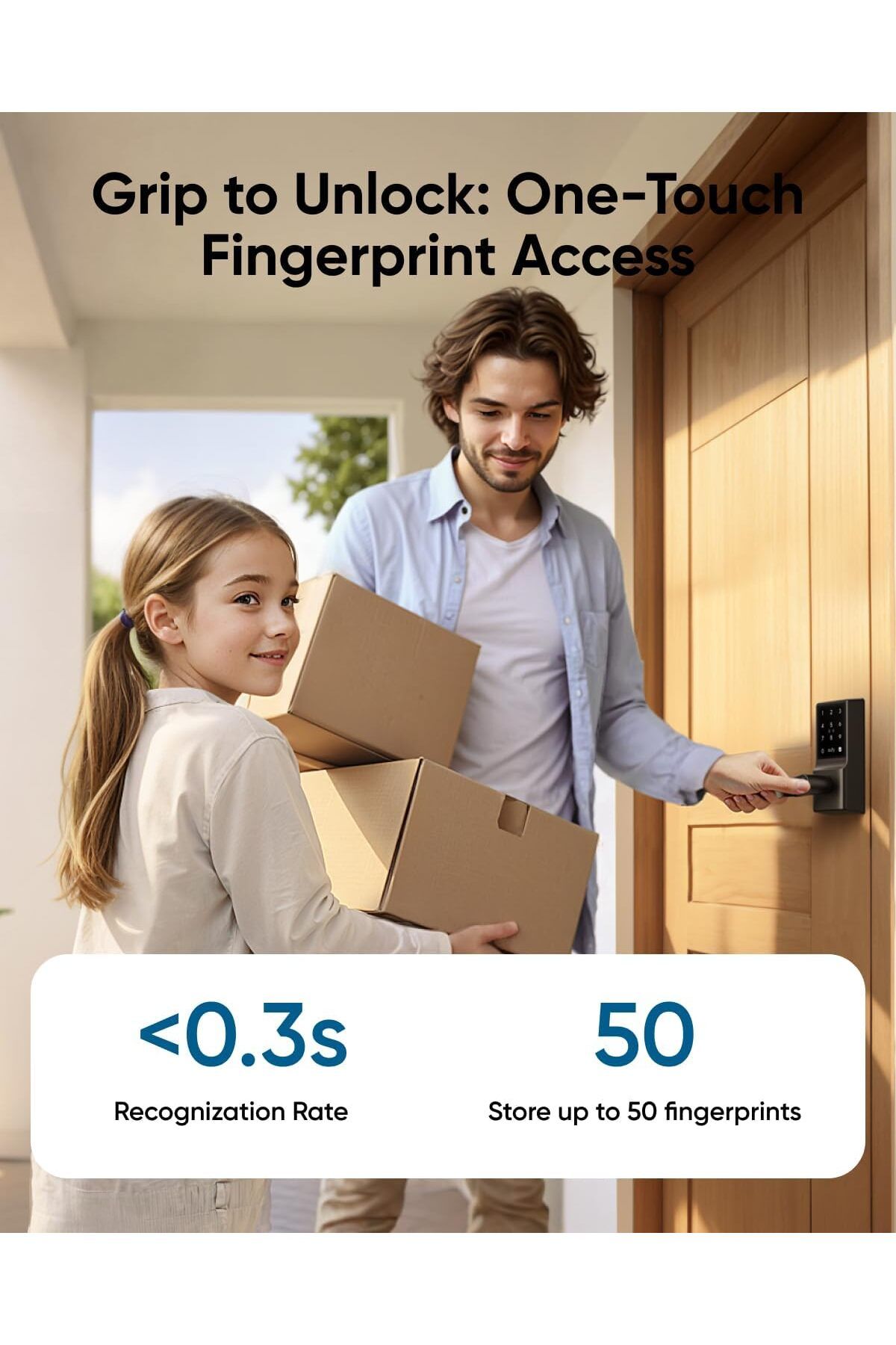 Eufy Security-eufy Smart Lever Lock C33, Keyless Fingerprint Door Lock with Lever, Integrated Wi-Fi, Remote Contro 3