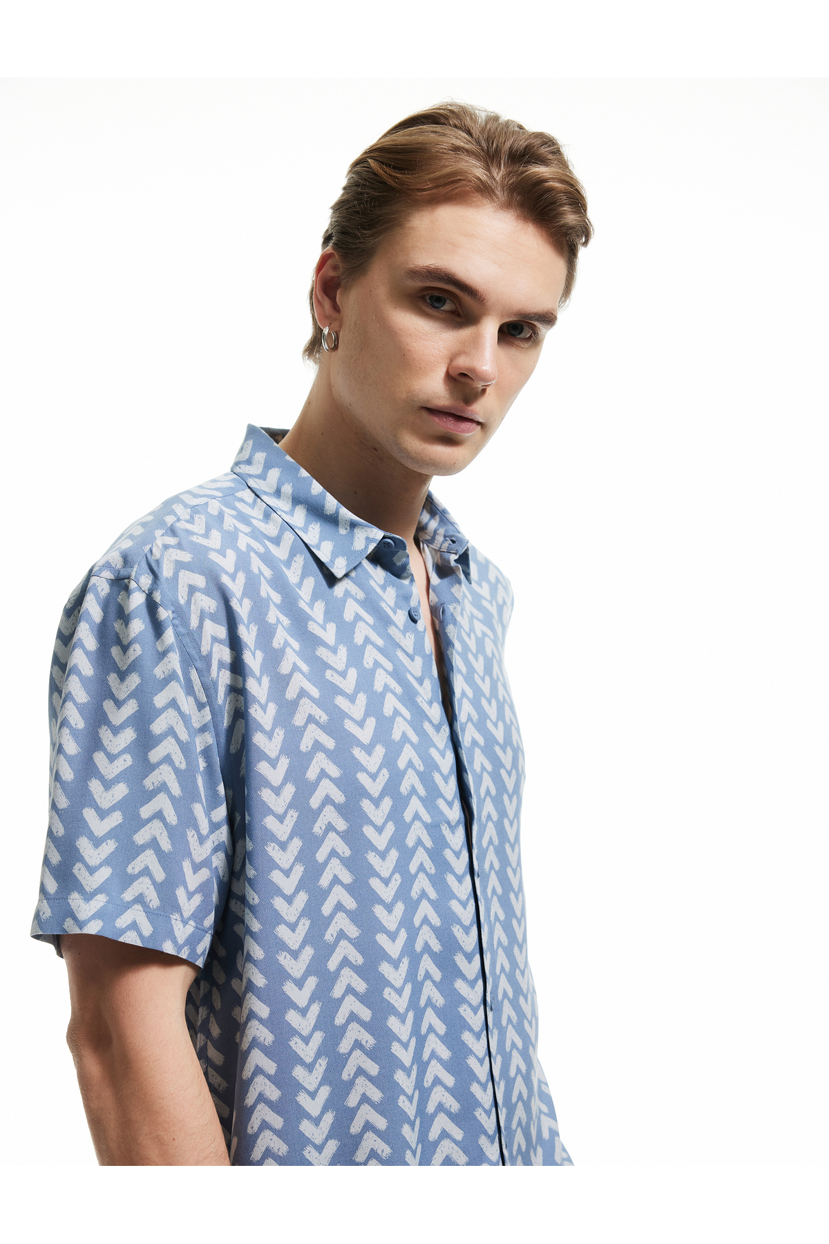 کوتون پیراهن طرح‌دار آستین کوتاه ویسکوز معمولی