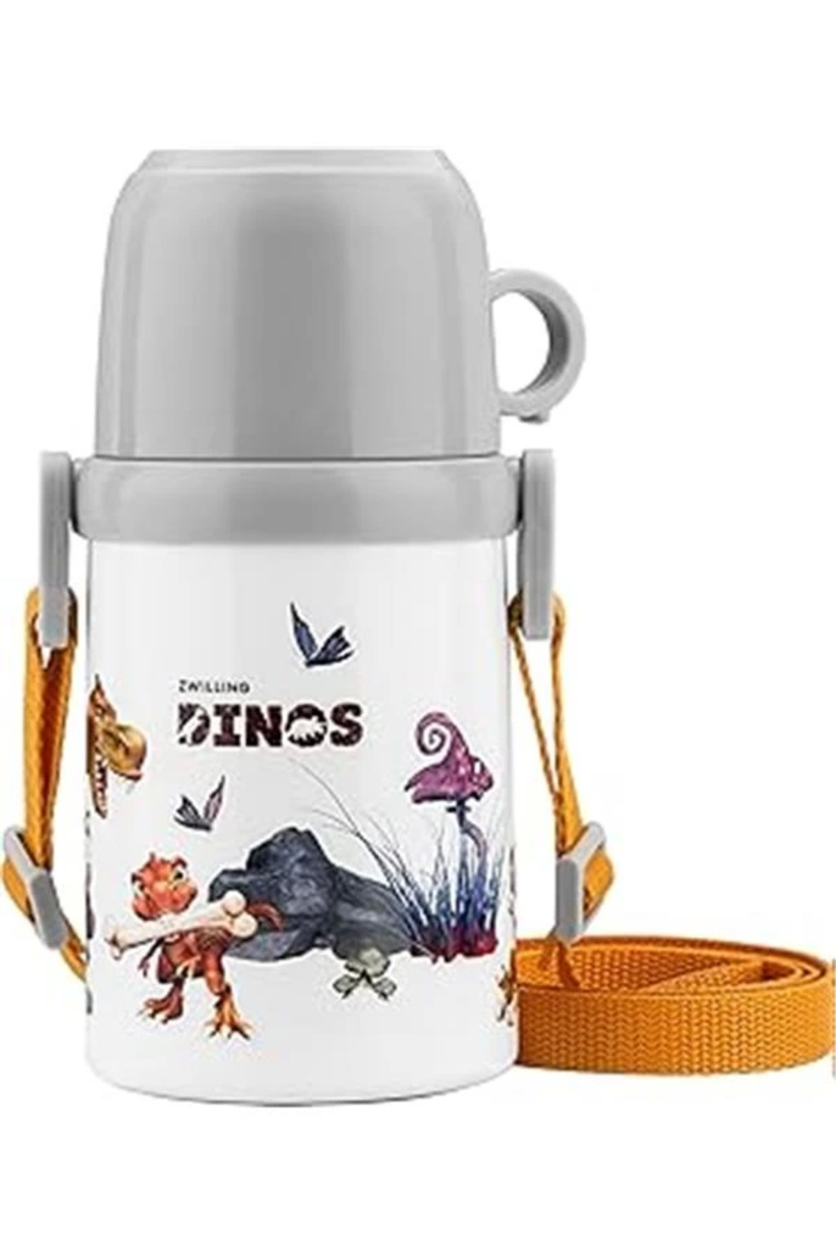 AyrStore Thermo Isoleerfles Met Beker in Draagriem - 380 ml - Dino Marka