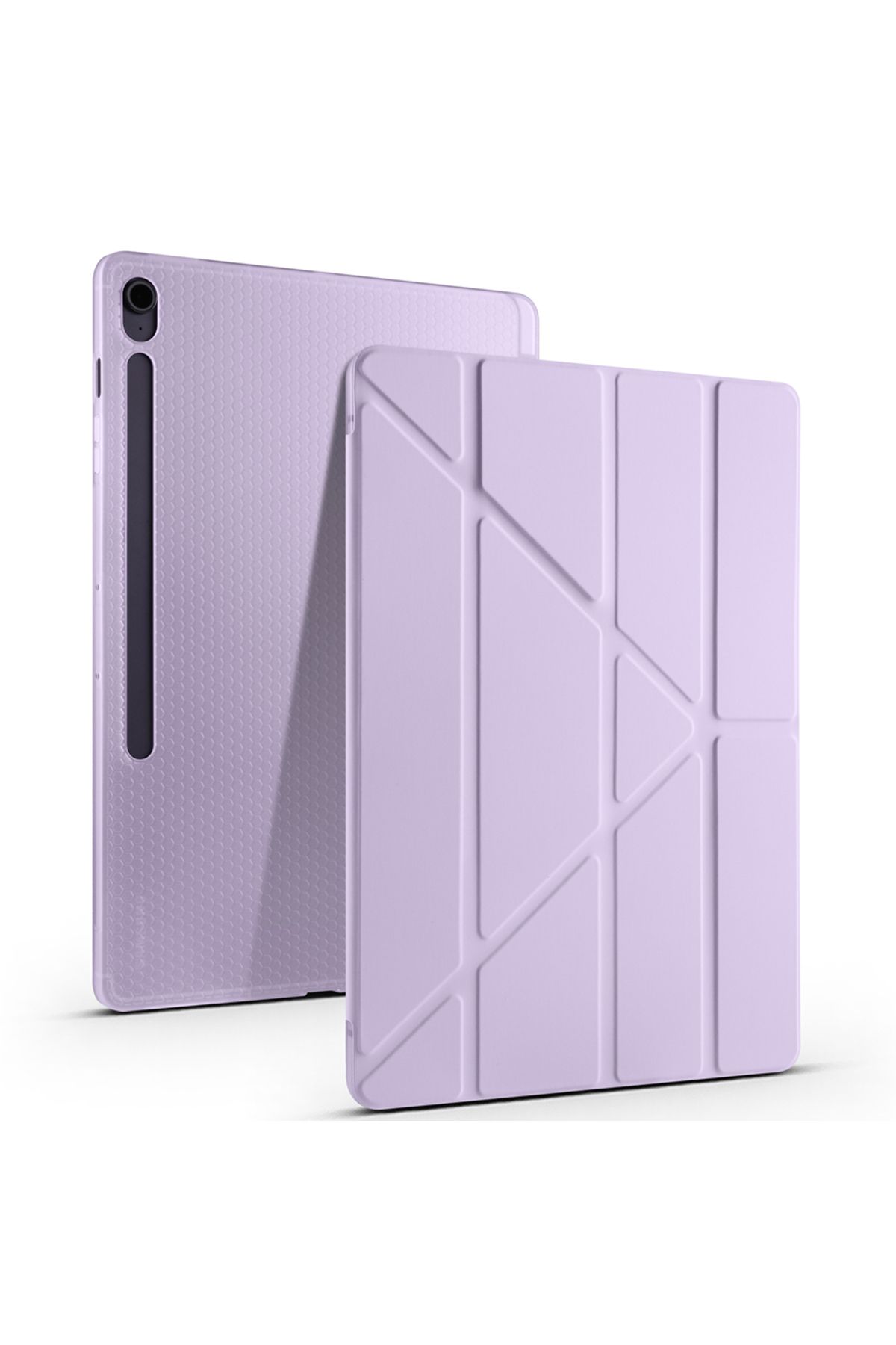 HTstore-Galaxy Compatible Tab S10 Fe Plus Case Zore Tri Folding Stand Case with Pen Compartment 3