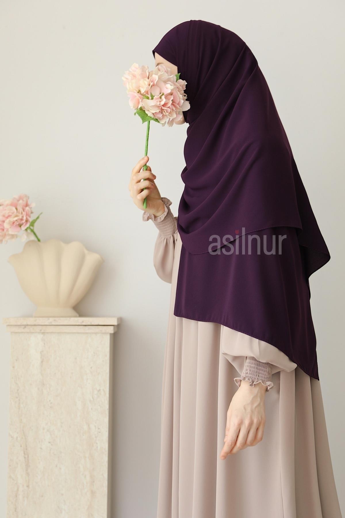 ASİLNUR-Elif Large Size Shawl 70X220 Plum 2
