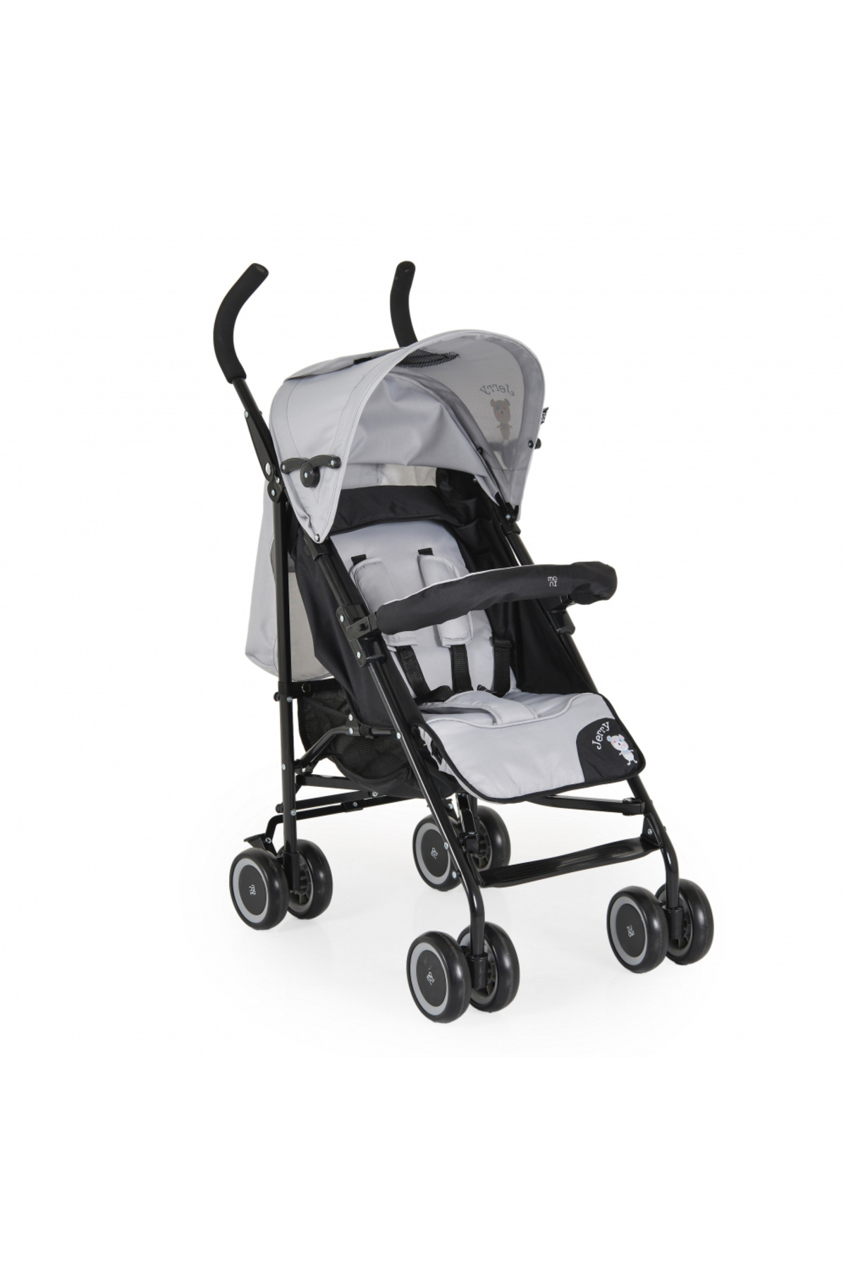Moni-Jerry New Gray Baby Stroller with Adjustable Backrest and Sleeping Position, Swivel Wheels c 1