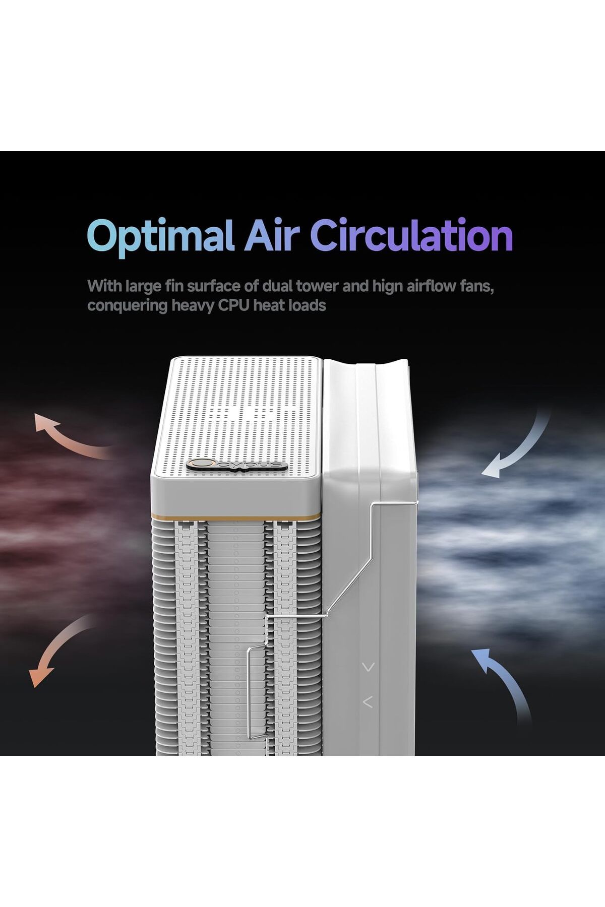 Generic-Ocypus Iota A40 CPU Air Cooler Single Tower CPU Cooler with Digital Display, 4 Heat Pipes, Silent 12 7