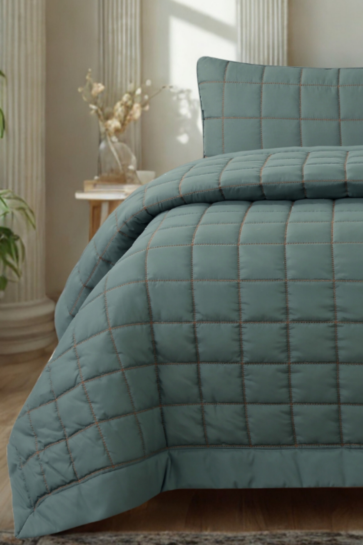 ZEBRACASA-Alora Double Bedspread Set / Green 3