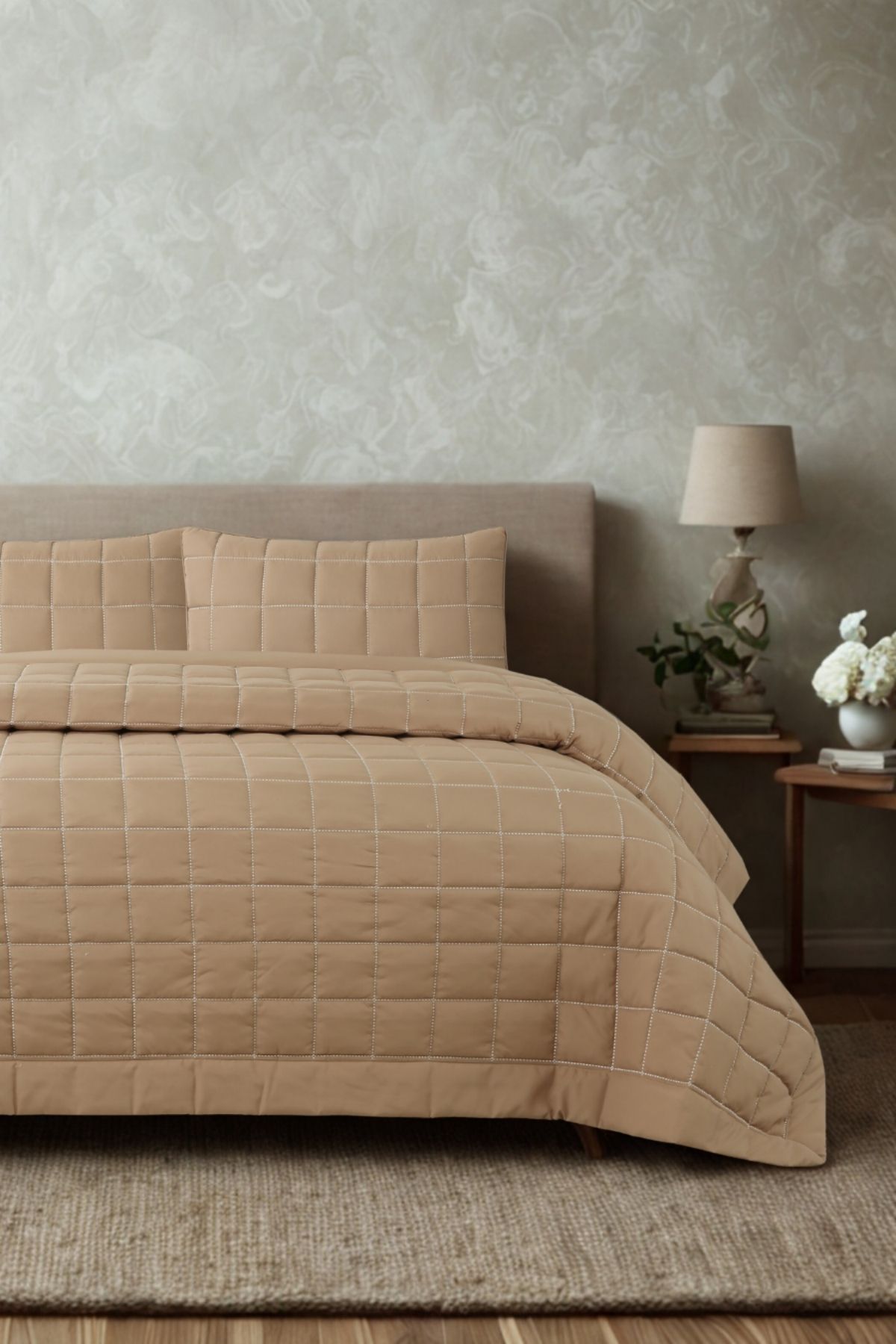ZEBRACASA-Alora Double Bedspread Set / Brown 2