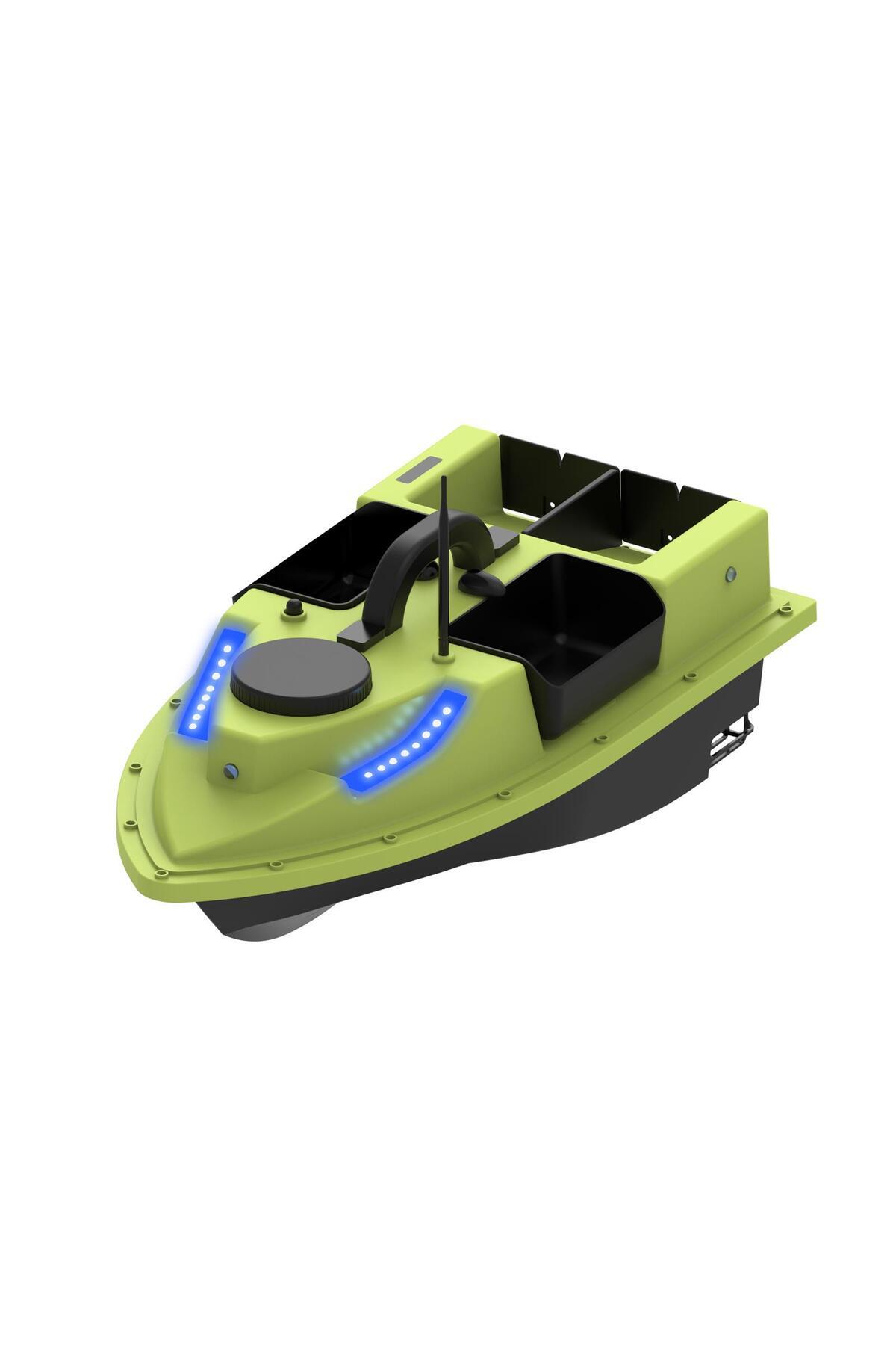 YOYO MART Akıllı balık tutma LED Işık 4 Bölmeli GPS Balıkçı Teknesi 12000mAh Tekne Çantası ile Yem teknesi