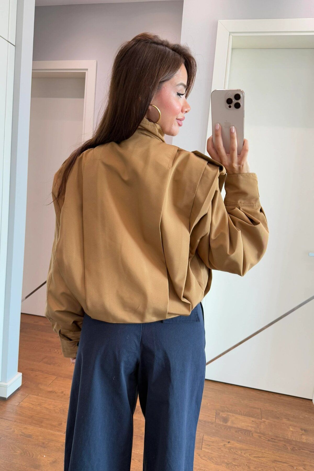 My Blog-Camel High Collar Button Trench Coat - 2025 4