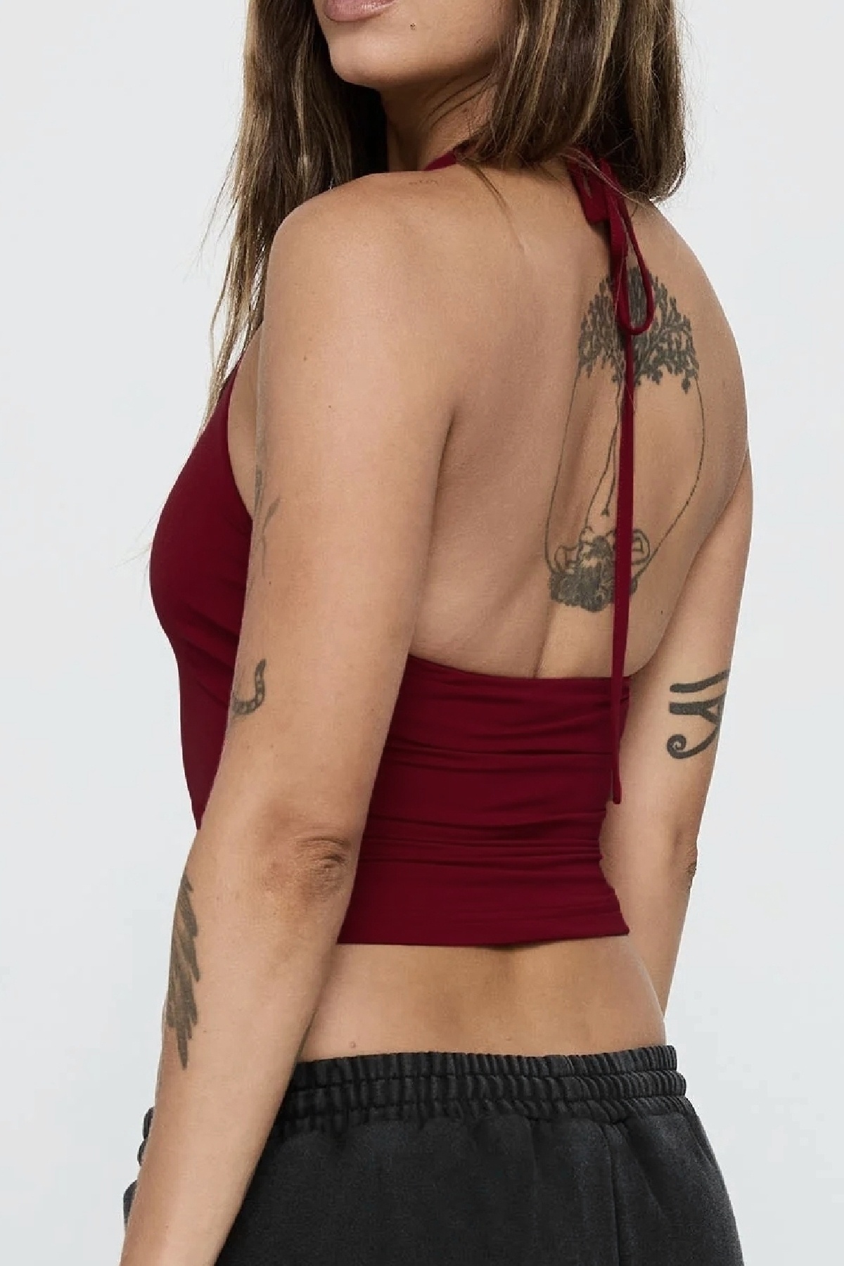 World Fashion Trends  Kadın Boyundan Bağlamalı Sırt Detaylı Bluz JT9086 - Görsel 5