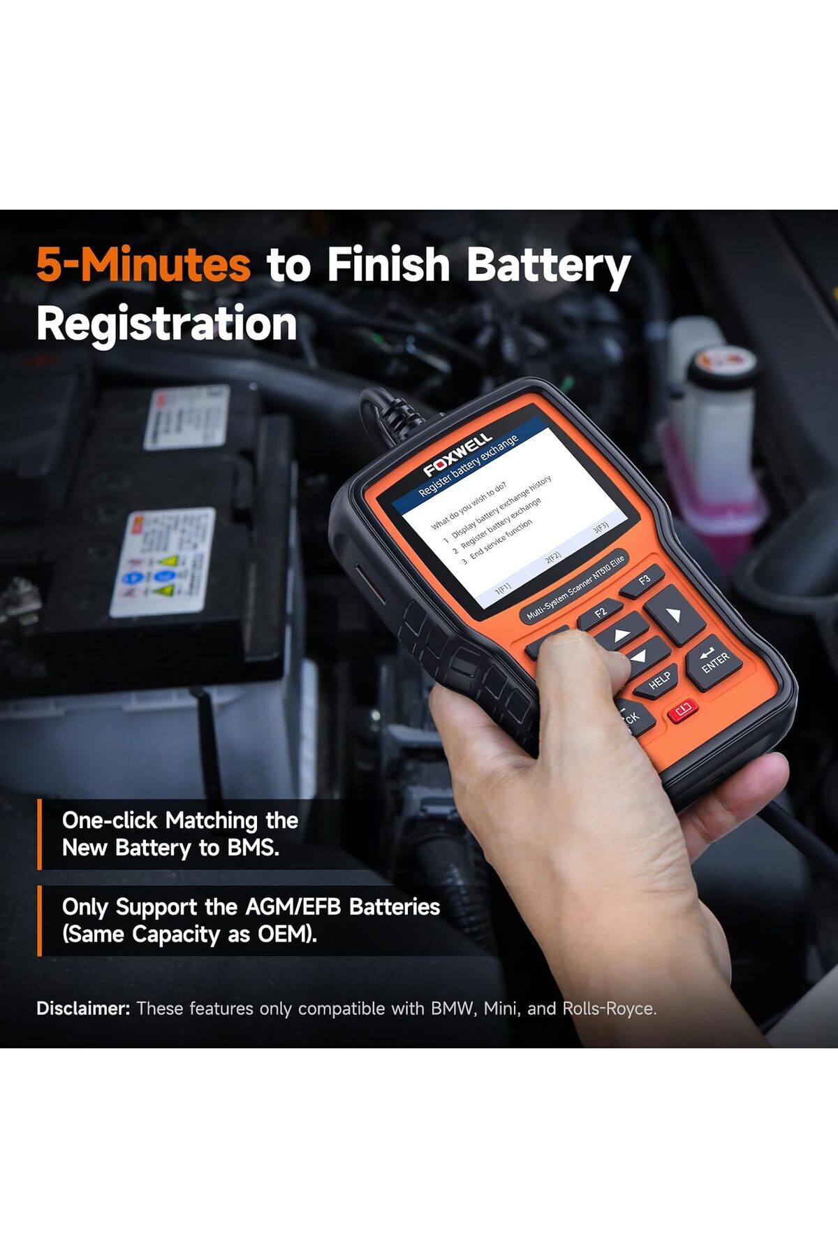 Foxwell-NT510 Elite Scan Tool fit for BMW Scanner Full Diagnostic Tool OBD2 Scanner 5