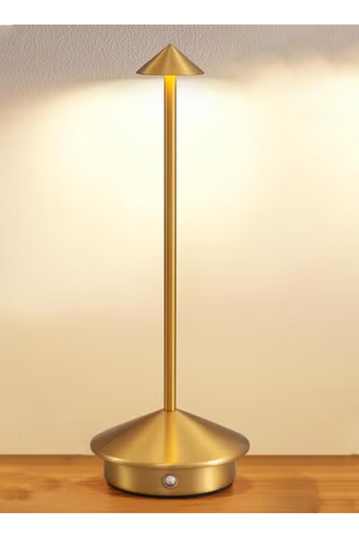Taimi-Pack of 2 Wireless Touch Table Lamp Dimmable Rechargeable 3 Color LED Desk Lamp,Gold 3