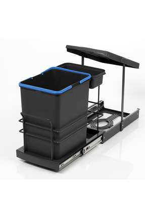 Genel Markalar P9155 TELESKOPİK RAYLI ÇÖP KOVASI 16+1LT ANTRASİT