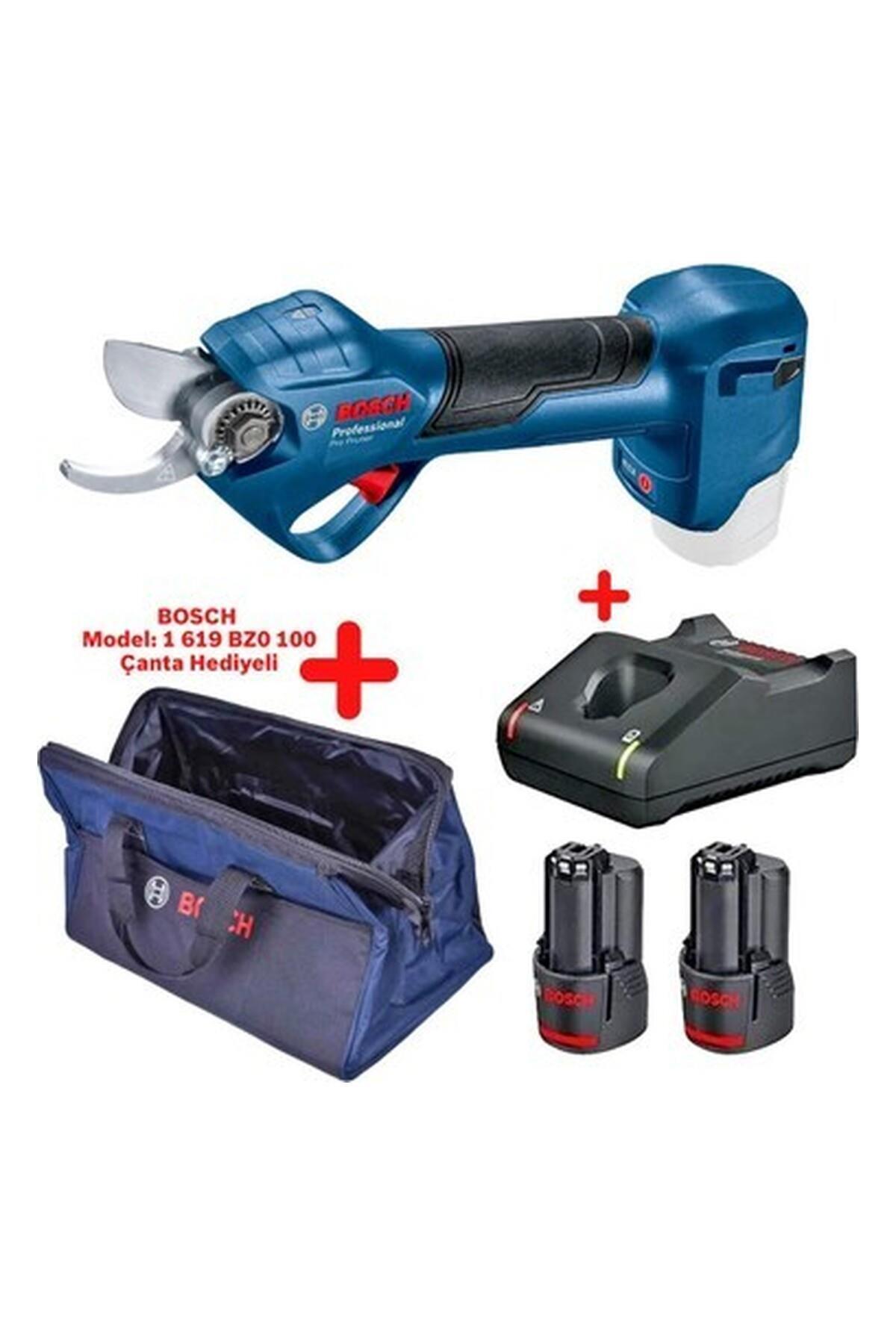 Bosch Pro Pruner 12 V 2 Ah Çift Akülü Dal Budama Makası + Taşıma Çantası