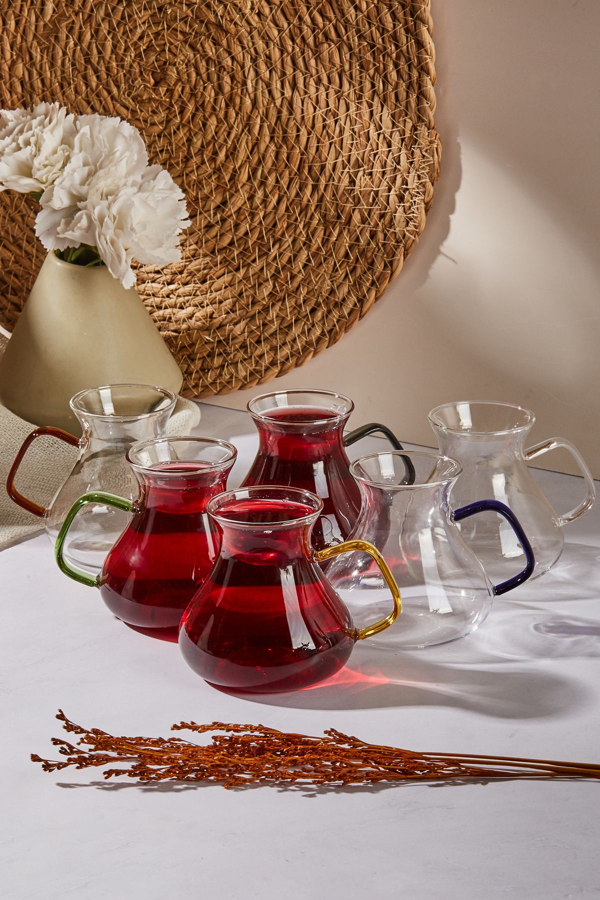 Perotti-Std Ehl-I Keyf Colorful Set of 6 Brosilicate Tea Cups 200 ml 1